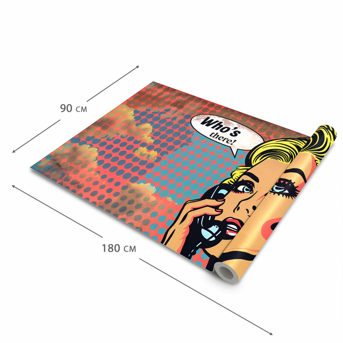 Pflegeleichter moderner Küchenläufer mit Motiv Telefonierende Frau in der Größe 80x280 cm