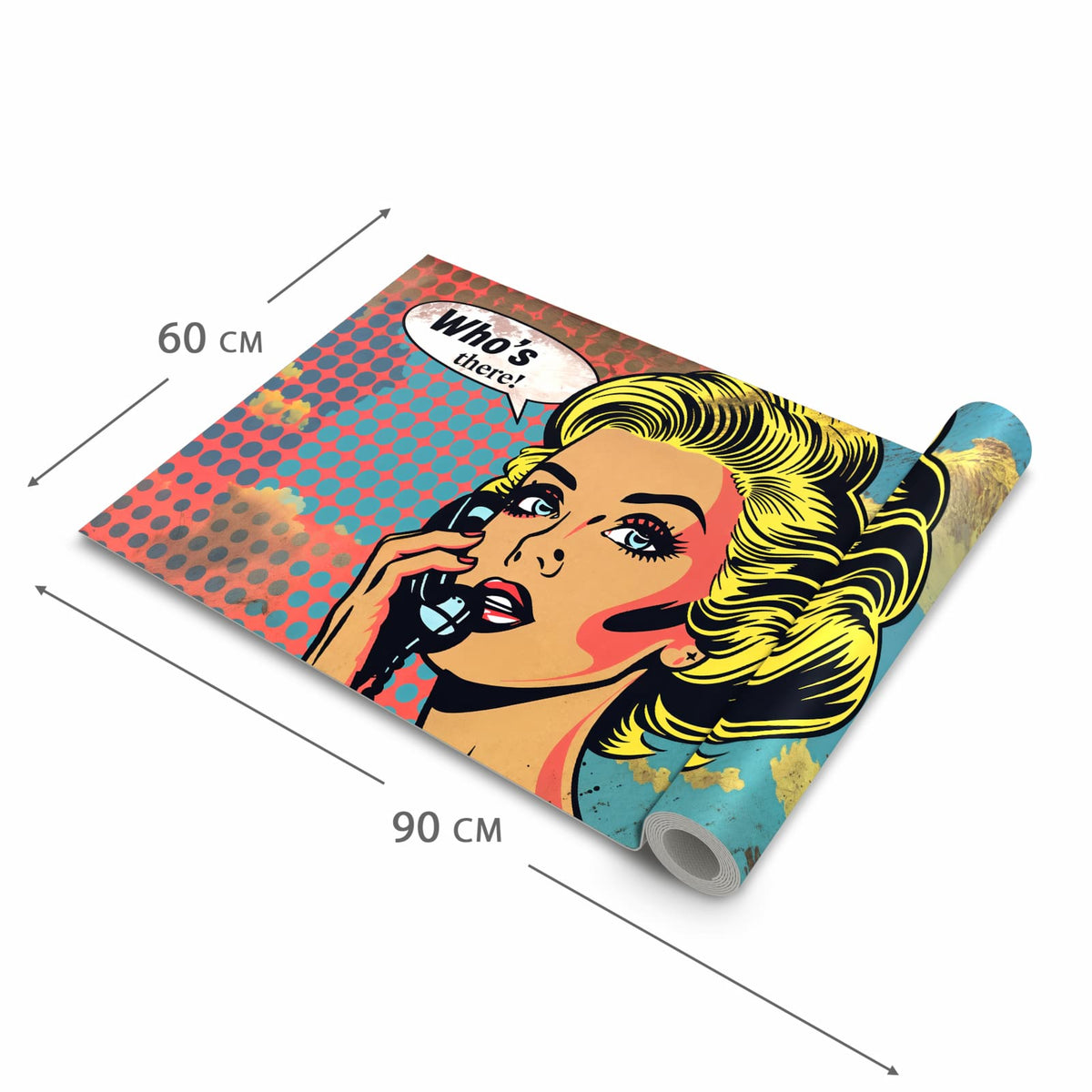 Fleckenresistenter rutschfester Küchenläufer mit Motiv Telefonierende Frau in der Größe 80x280 cm