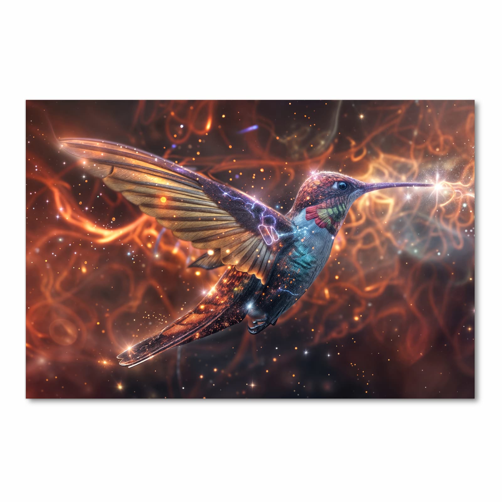 Hygienischer Küchenläufer mit Motiv Schimmernder Kolibri in Frontansicht