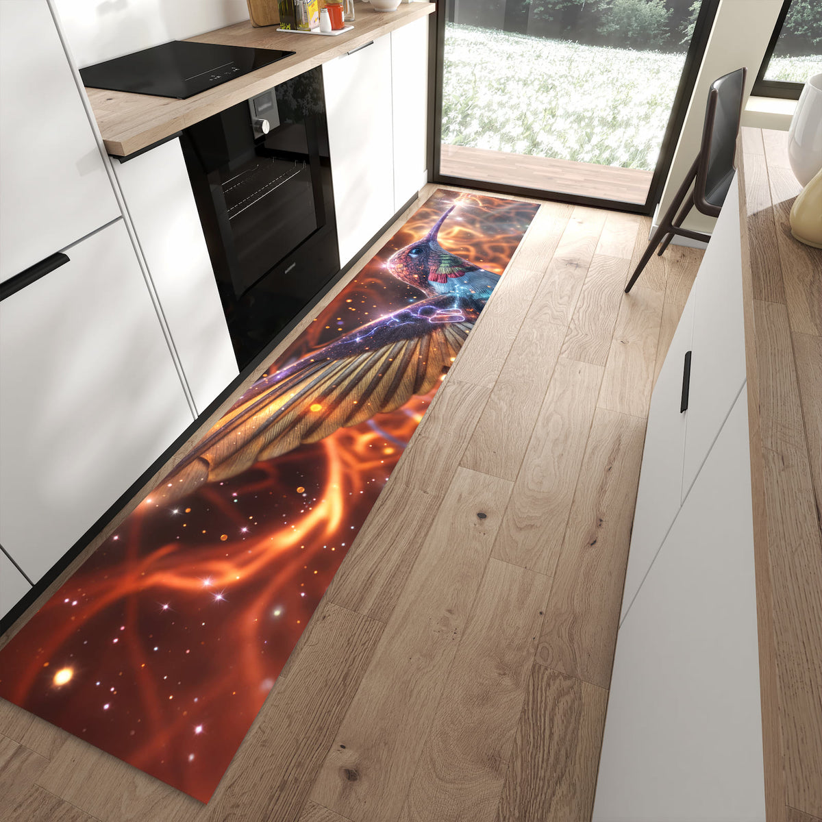 13 Größen – von 60 × 90 bis 80 × 300 cm – Küchenläufer - Schimmernder Kolibri