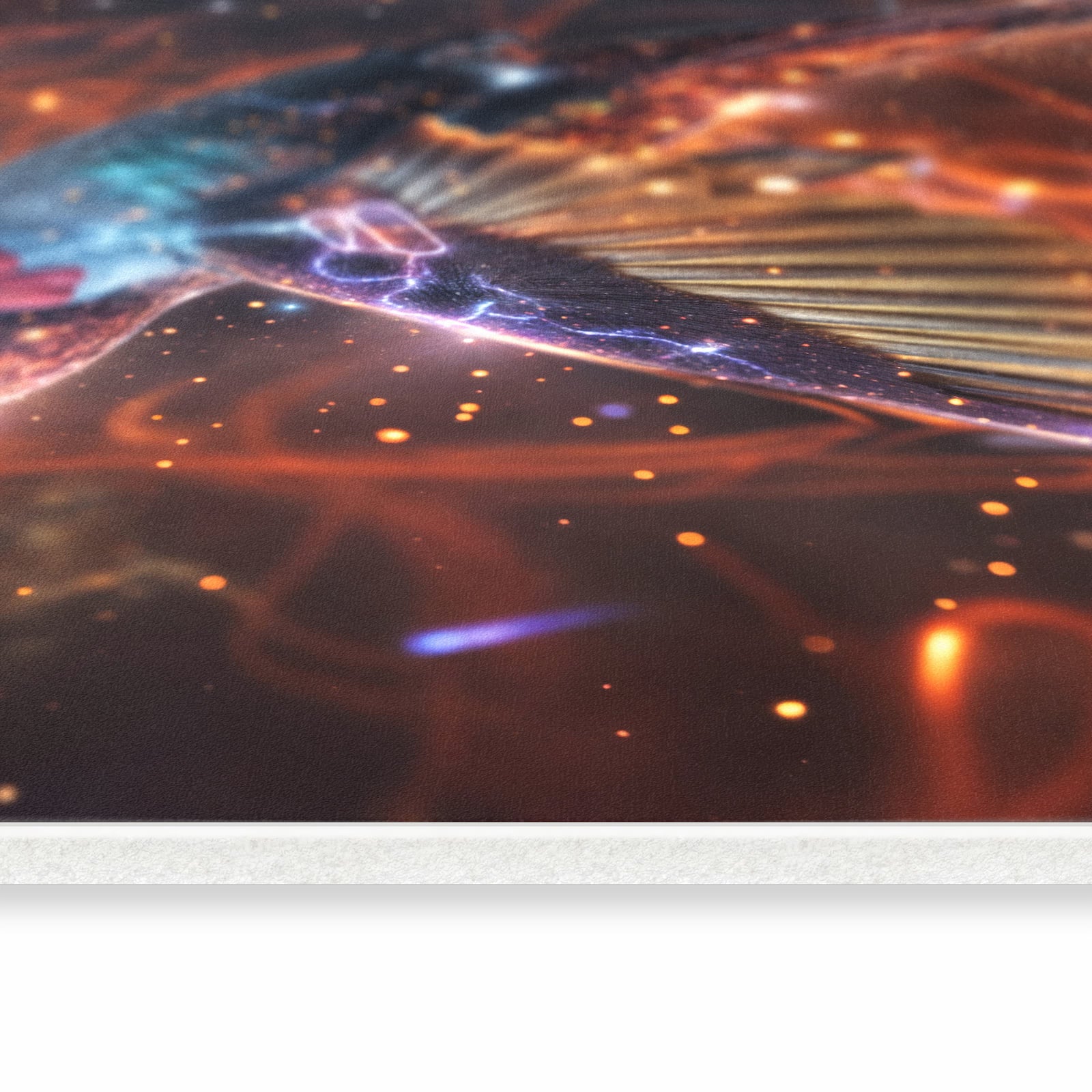 Rutschhemmender Bodenläufer mit Motiv Schimmernder Kolibri in seitlicher Ansicht