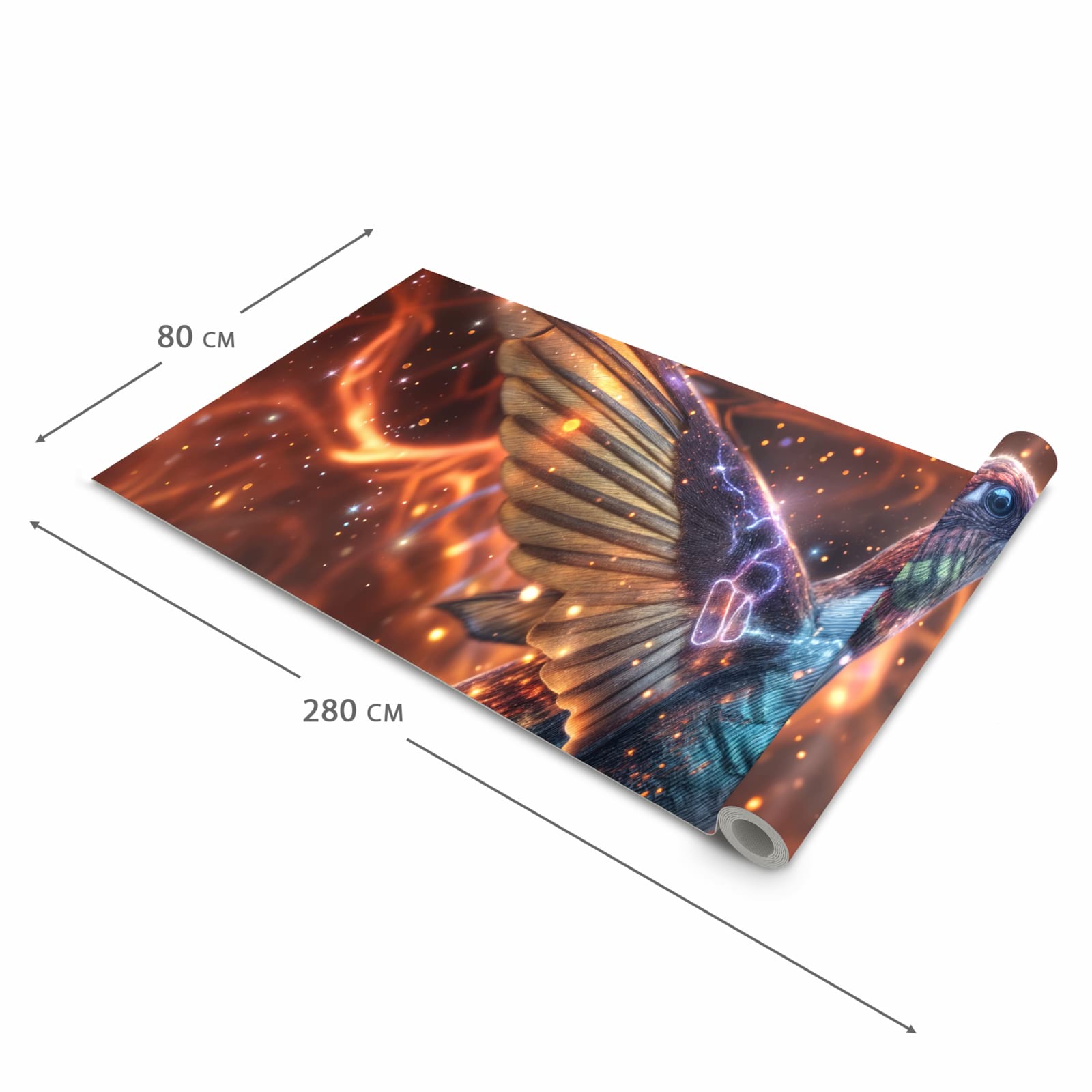 Bodenschonender rutschfester Küchenteppich mit Motiv Schimmernder Kolibri in der Grösse 80x250 cm