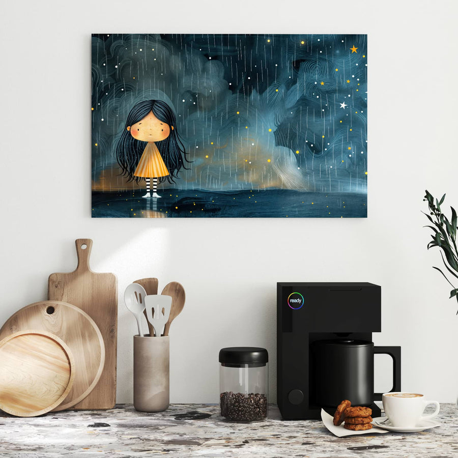 Maße Metall Magnettafel - Mädchen im Regen