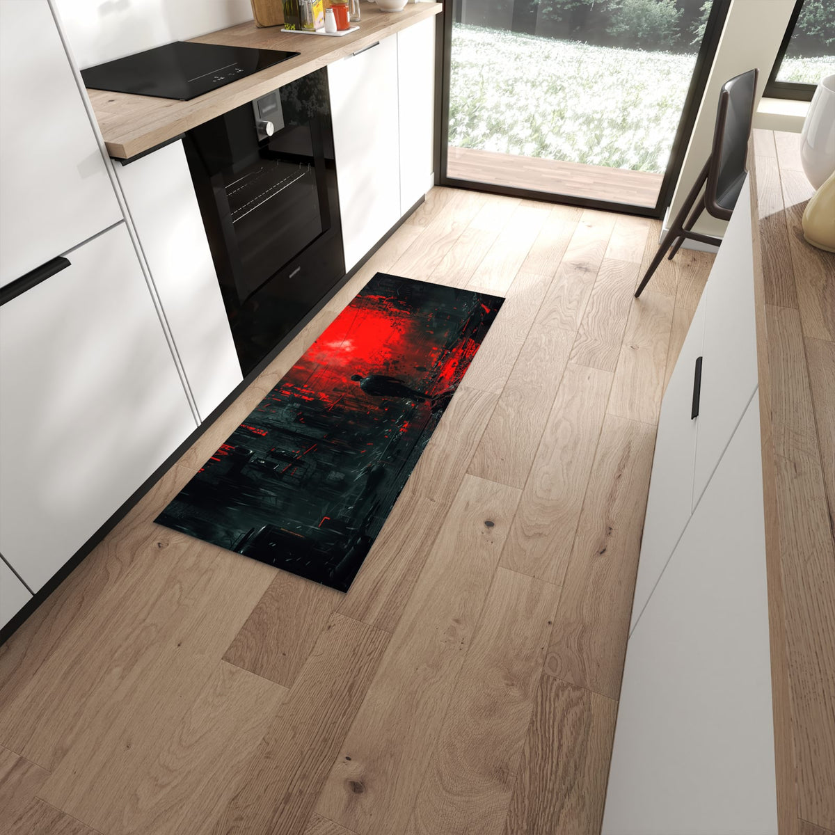 Hygienischer Küchenteppich mit Motiv Verlassene Strasse in moderner Küche - leicht waschbar #grösse_60 x 150 cm