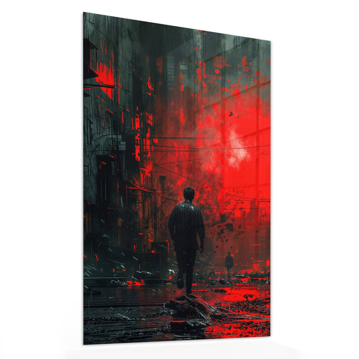 11 Größen – von 30 × 60 bis 60 × 150 cm – Wandbild - Mann im roten Licht - Hochformat