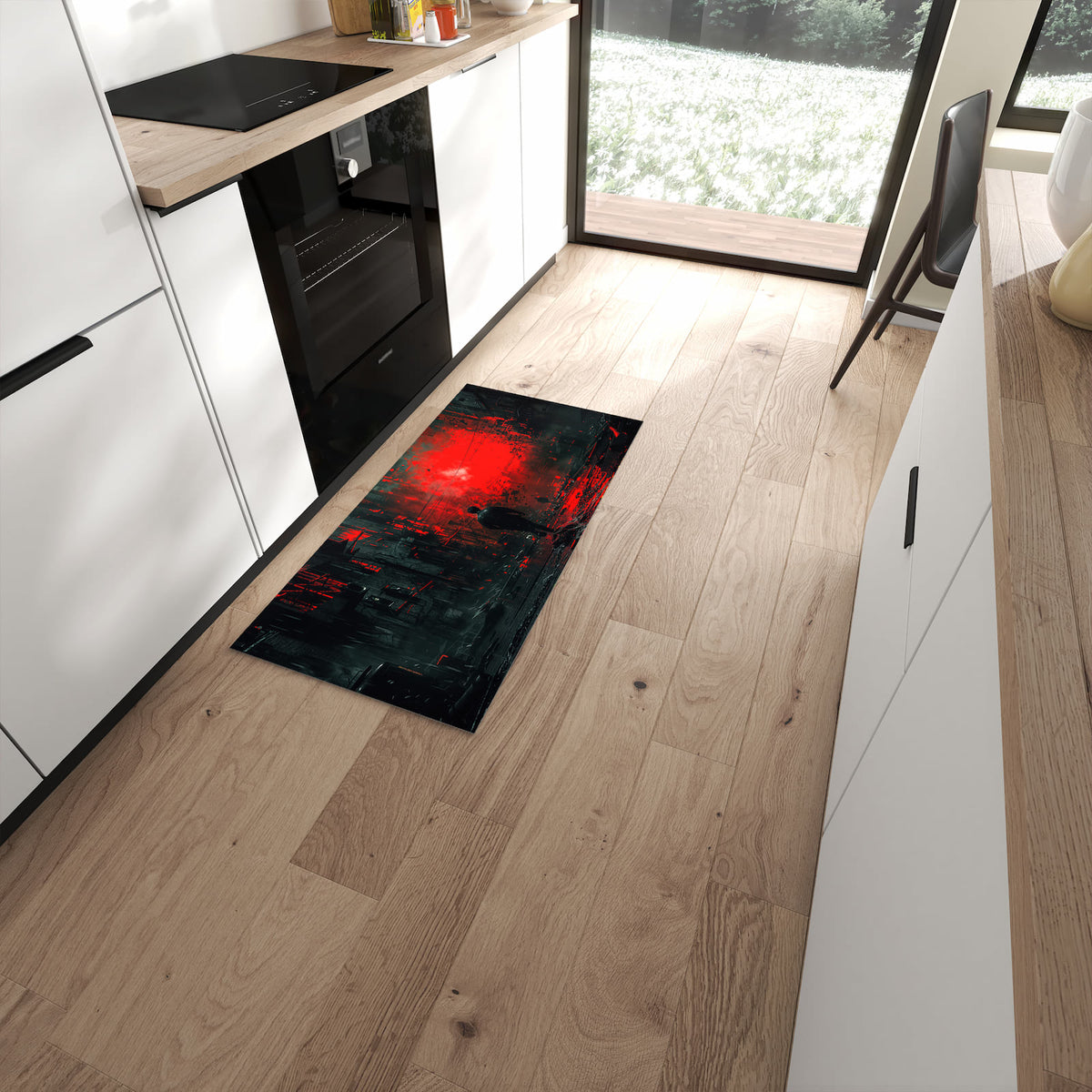 Küchenteppich mit Motiv Verlassene Strasse für angenehme Haptik in moderner Küche #grösse_60 x 120 cm