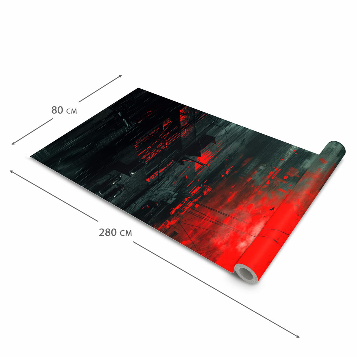 Rutschhemmender moderner Küchenläufer mit Motiv Verlassene Strasse in der Grösse 80x200 cm