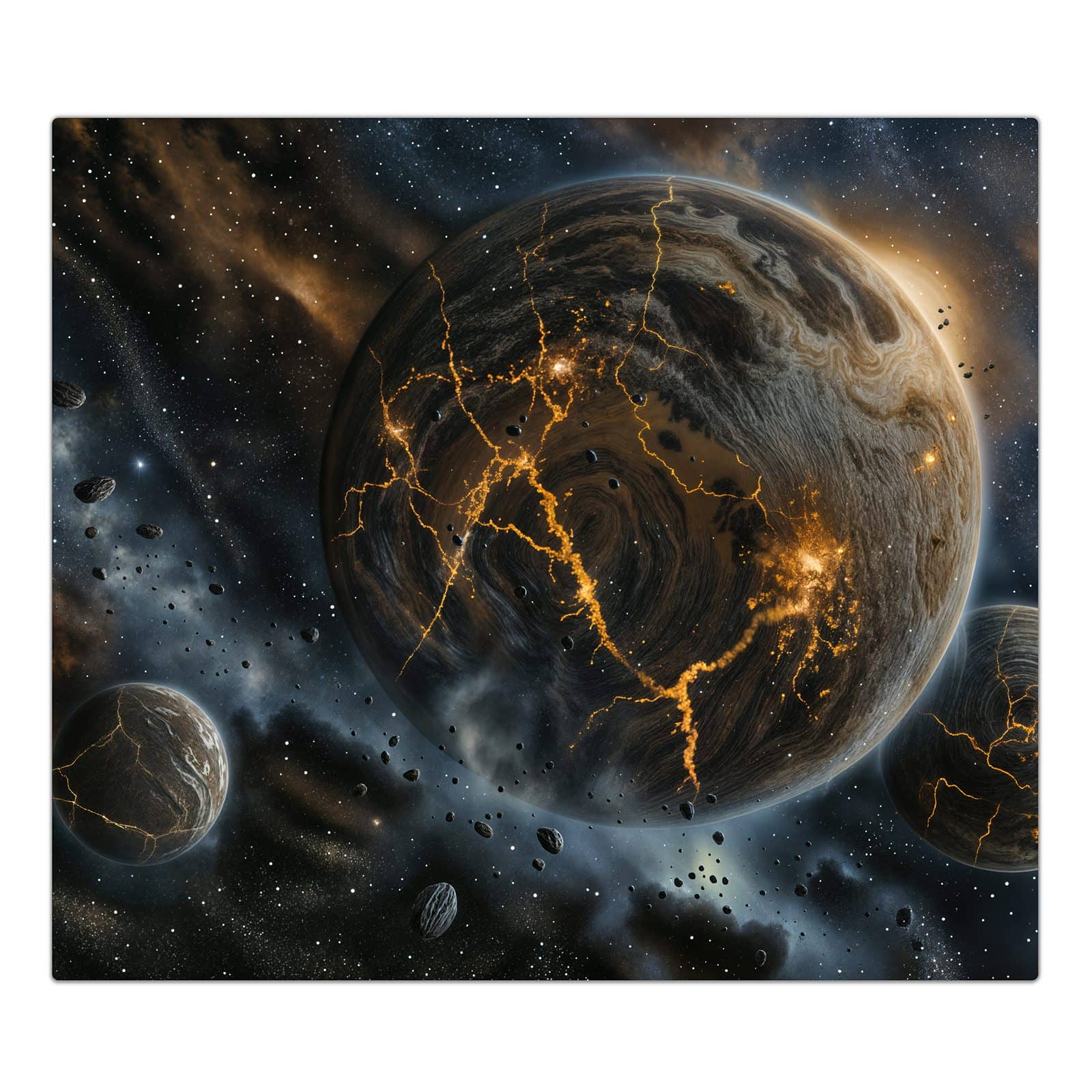 1-teilige Abdeckung für Herdplatten mit Drei Welten-Motiv in der Frontansicht #grösse_1-Teilig (60x52cm)