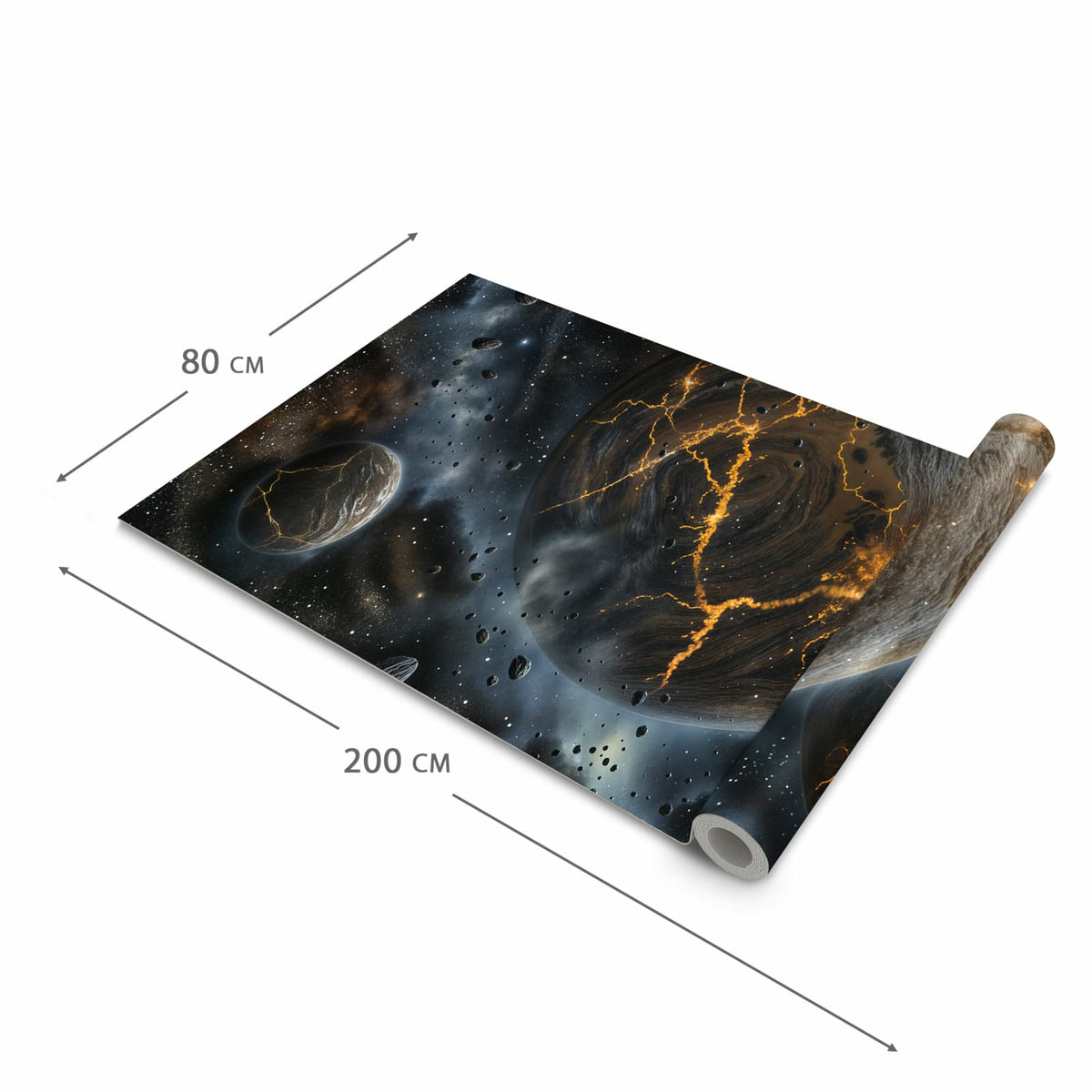 Rutschhemmender Läufer Eingangsbereich mit Motiv Drei Welten in der Grösse 60x90 cm