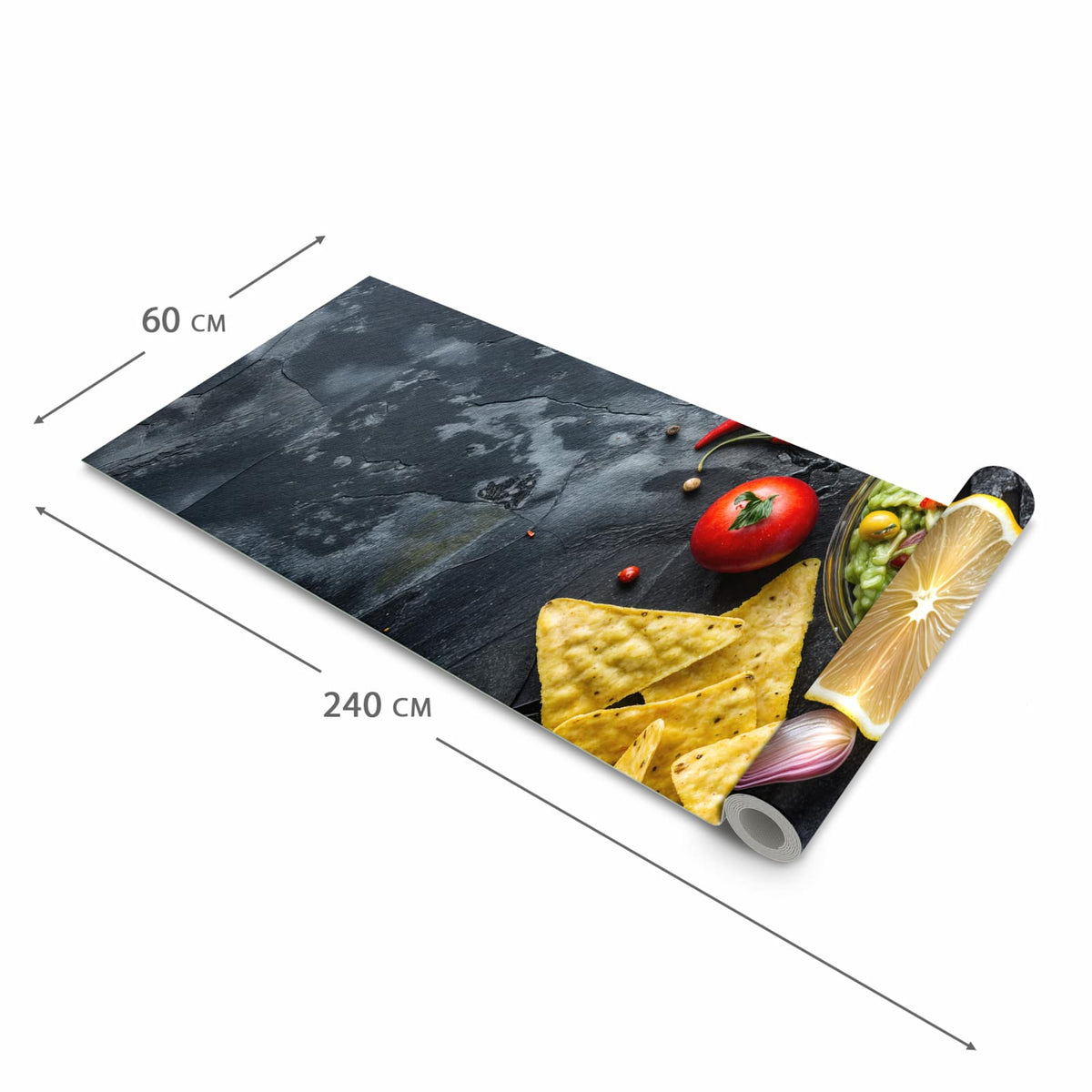 Bodenschonender Küchenteppich mit Motiv Frisches Gemüse in der Grösse 60x90 cm