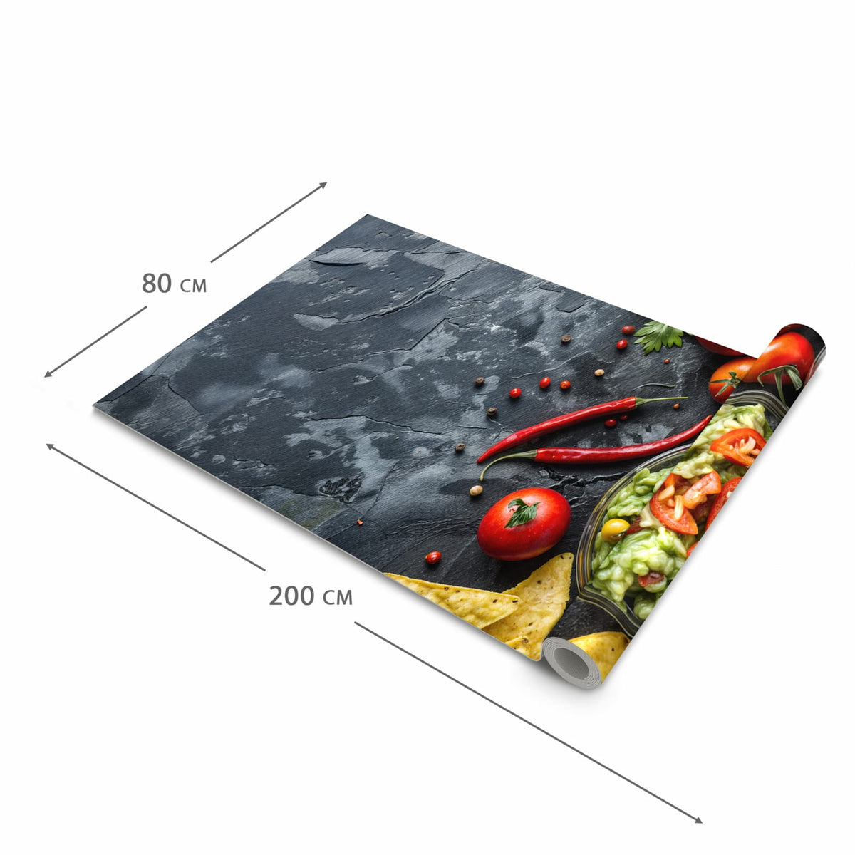 Zeitsparender Küchenteppich mit Motiv Frisches Gemüse in der Grösse 60x90 cm