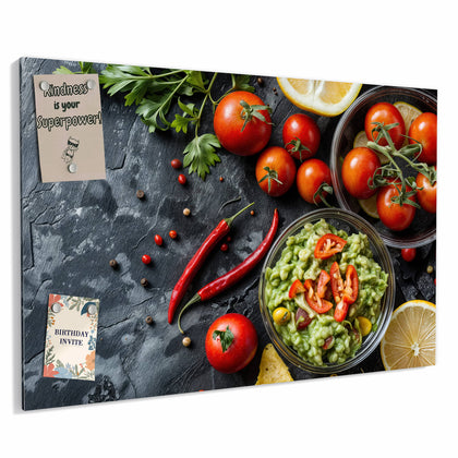 Metall Magnettafel mit dem Motiv Guacamole mit Nachos