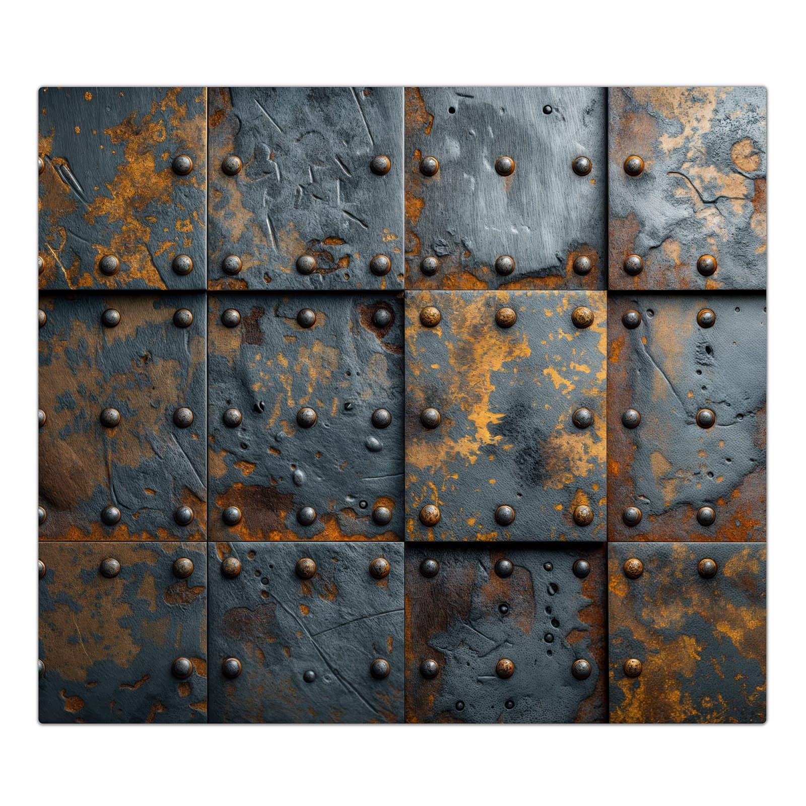 1-teilige Abdeckplatte für Ceranfeld mit Eisenplatten Vintage-Motiv in der Frontansicht #grösse_1-Teilig (60x52cm)