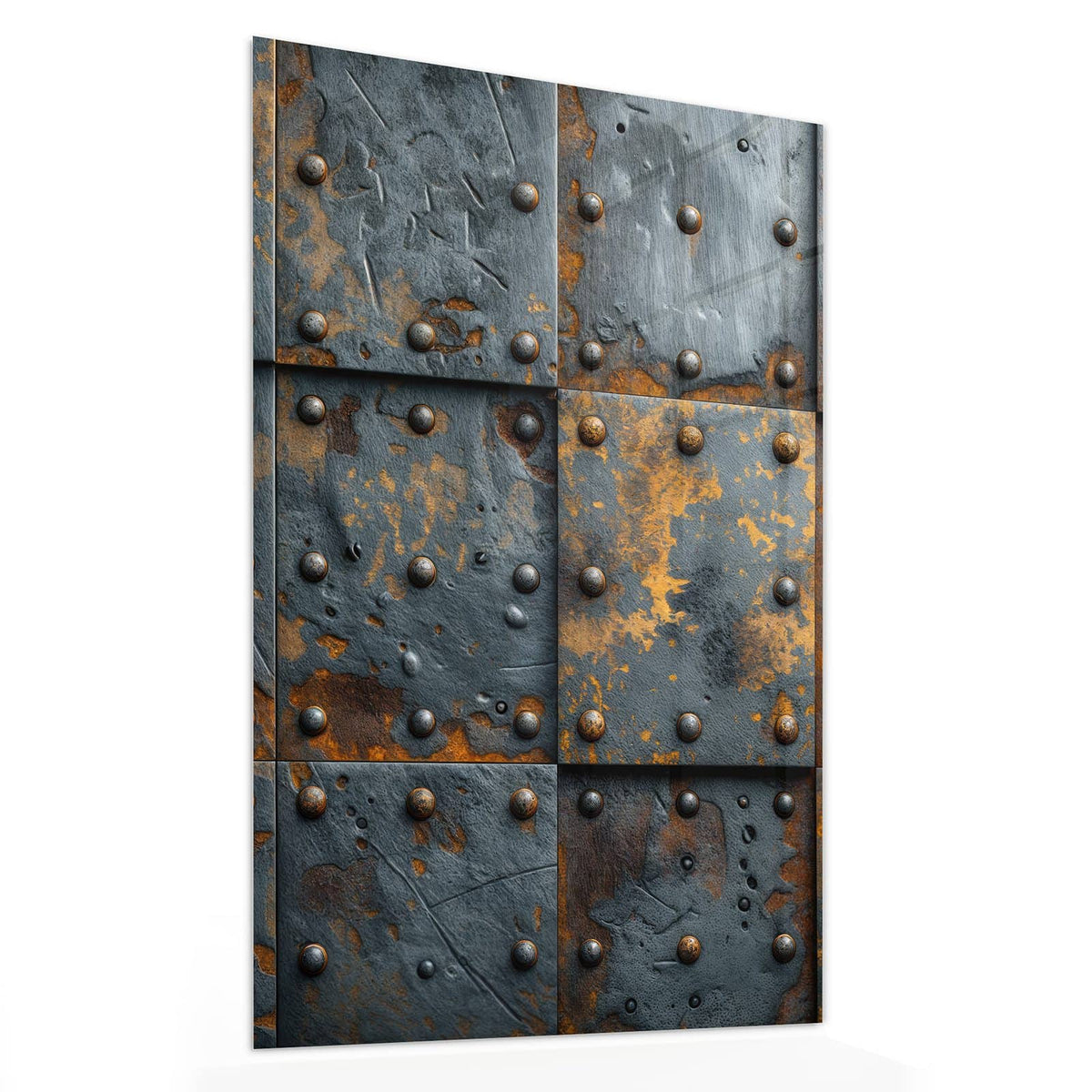 11 Größen – von 30 × 60 bis 60 × 150 cm – Wandbild - Rostige Eisenplatten - Hochformat