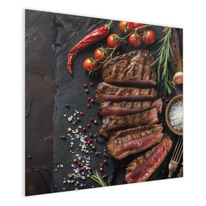 Magnettafel mit dem Motiv Steak auf Schiefer