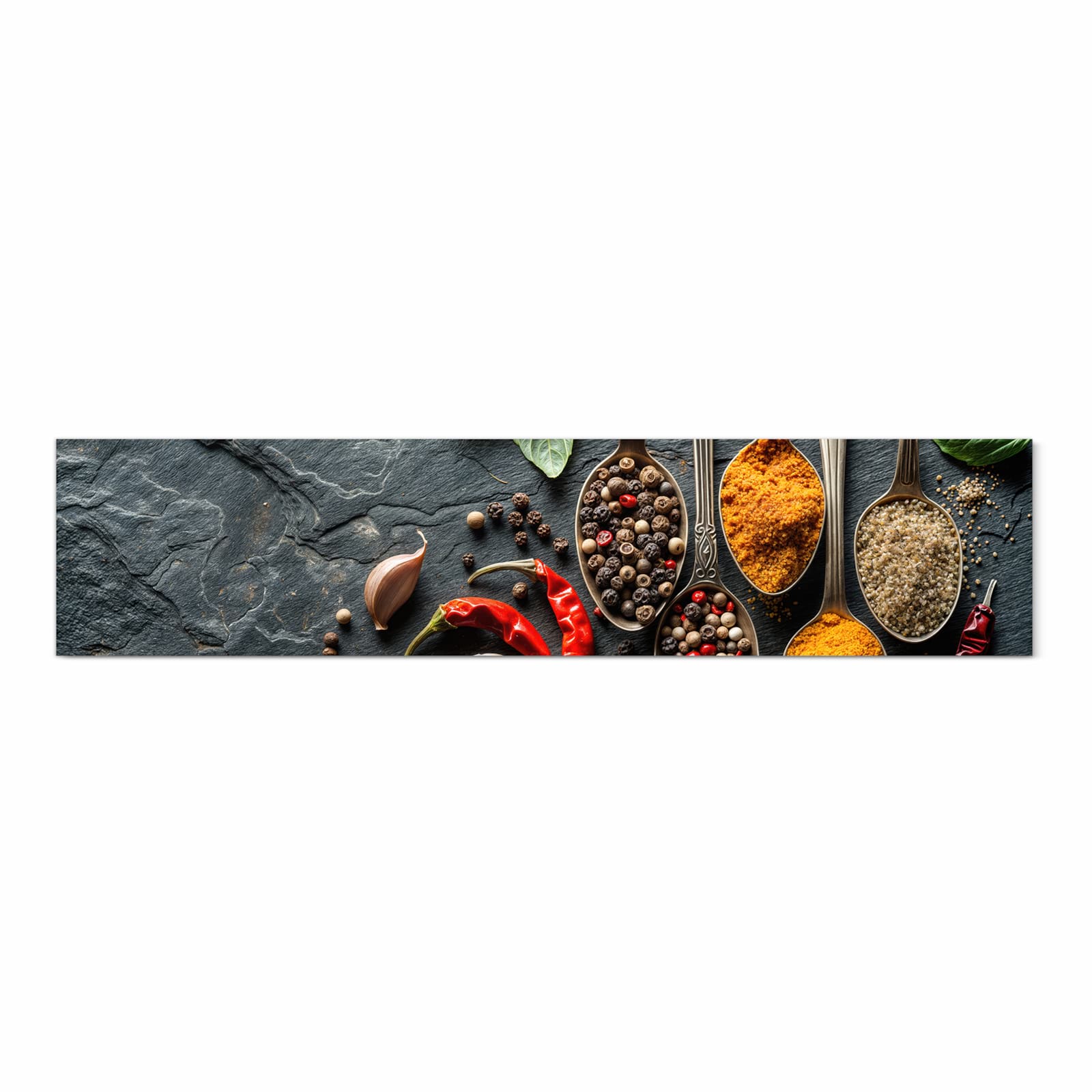 Schmutzabweisender Küchenläufer mit Motiv Küchengewürze in Frontansicht