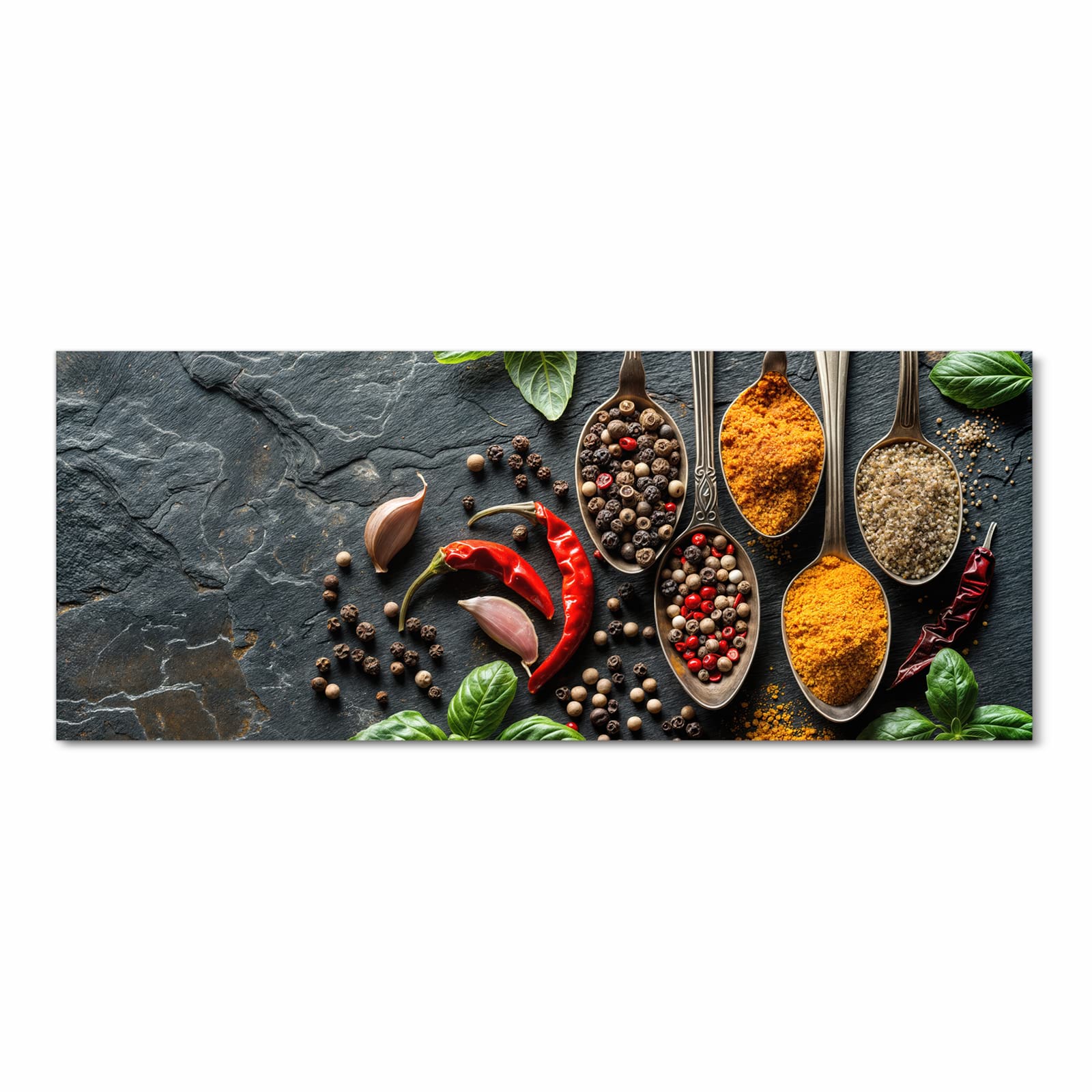 Küchenteppich mit Motiv Küchengewürze in Frontansicht für optimalen Trittkomfort