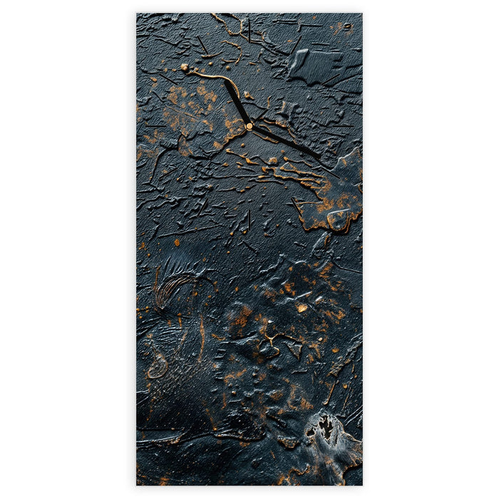 Wanduhr Abstrakte Oberflächen Textur aus Glas – Hochformat 30 × 60 cm mit Ziffernblatt Linie