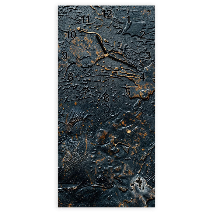 Wanduhr Abstrakte Oberflächen Textur aus Glas – Hochformat 30 × 60 cm mit Ziffernblatt Modern