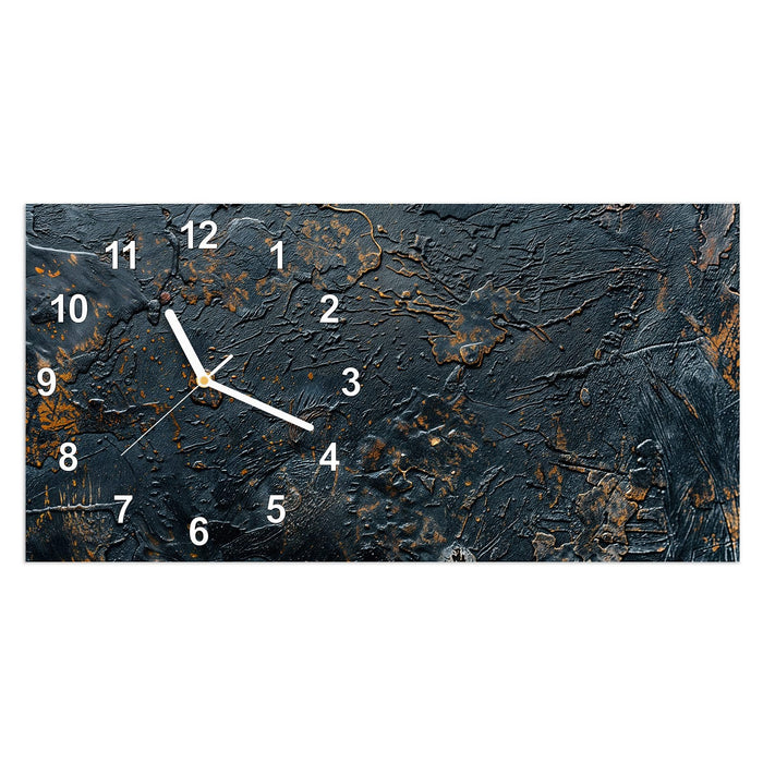 Wanduhr Abstrakte Oberflächen Textur aus Glas – Querformat 60 × 30 cm mit Ziffernblatt Modern