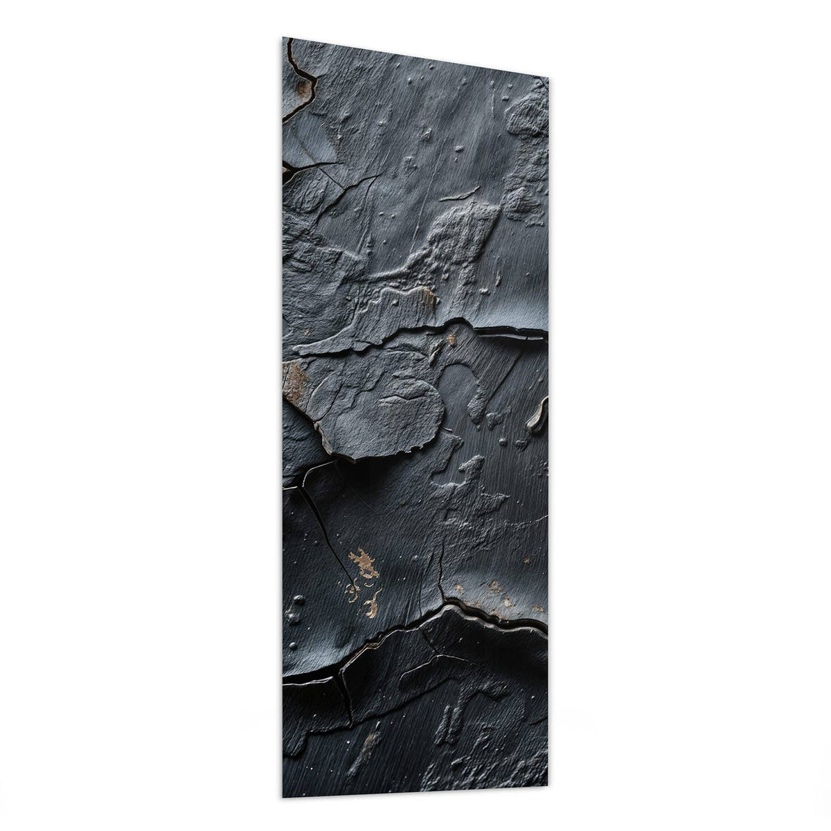 Glasbild Risse in Anthrazit von der Seite, 4 mm Echtglas