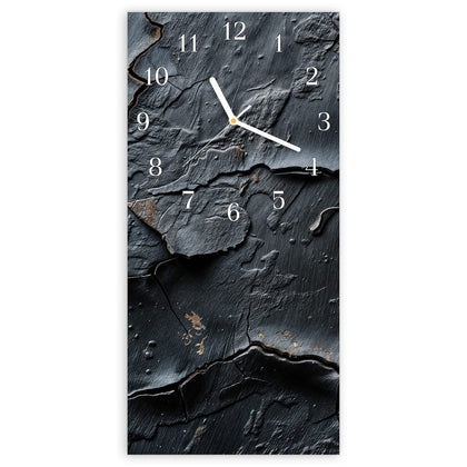 Wanduhr mit dem Motiv Risse in Anthrazit