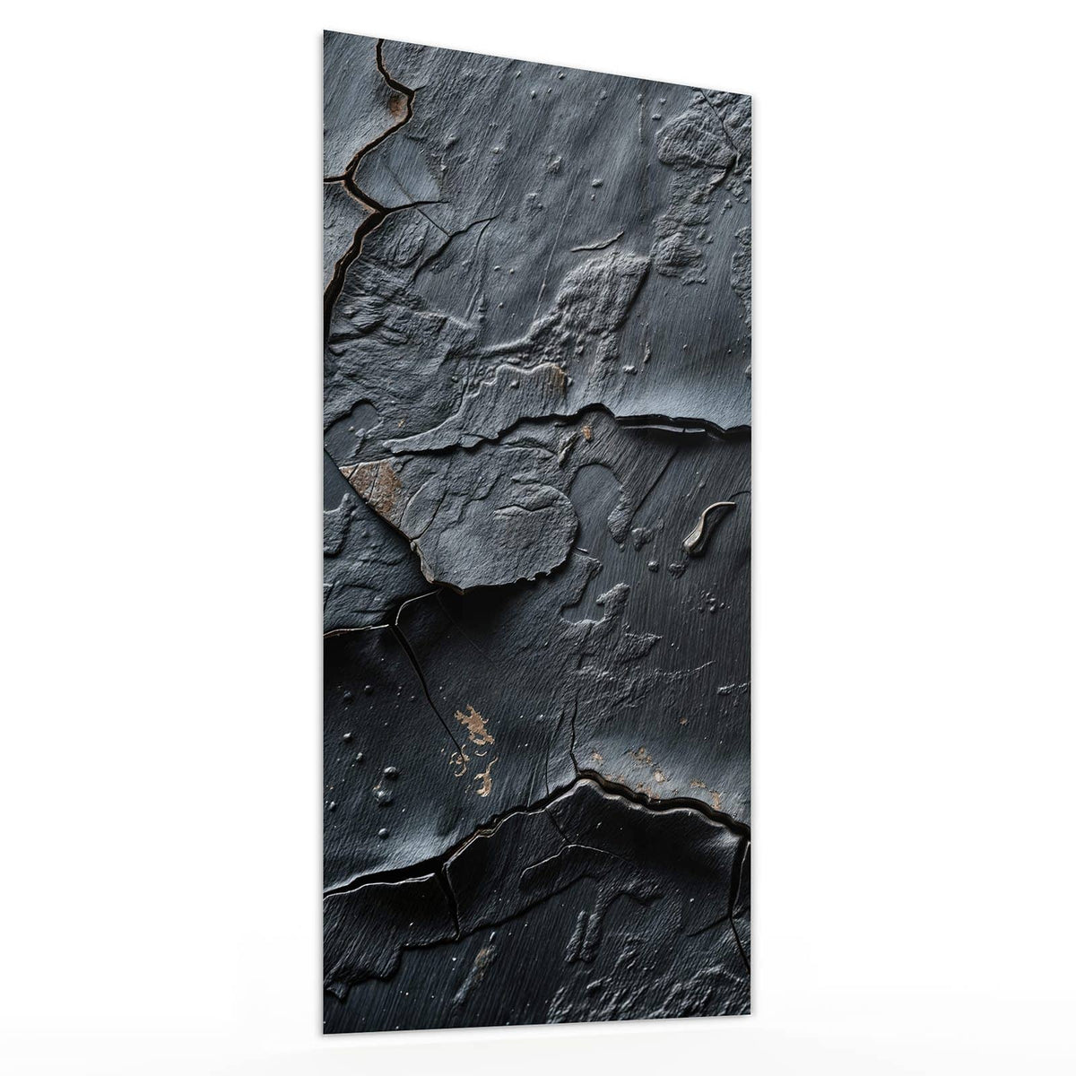 Glasbild Risse in Anthrazit von der Seite, 4 mm Echtglas