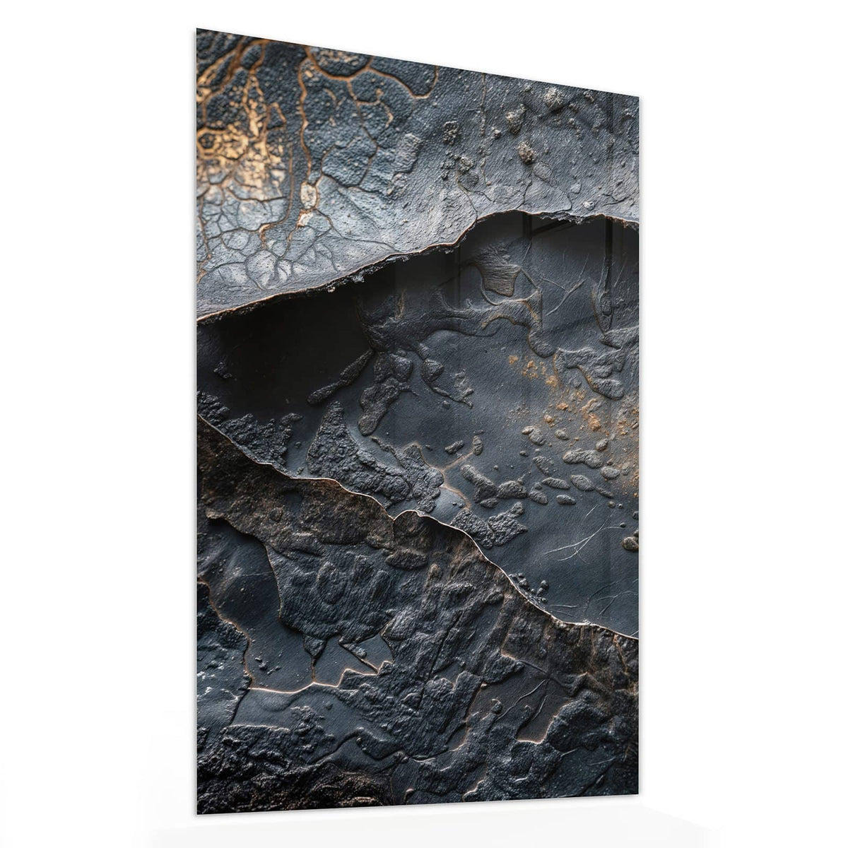 Glasbild Dunkle Bronzetextur von der Seite, 4 mm Echtglas