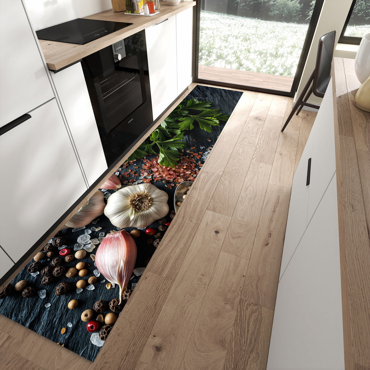 13 Größen – von 60 × 90 bis 80 × 300 cm – Küchenläufer - Salz und Knoblauch