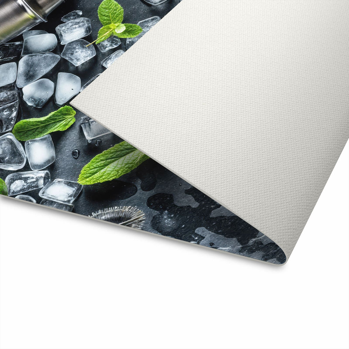Abwaschbarer Küchenteppich mit Motiv Cocktail Zutaten für komfortables Stehen