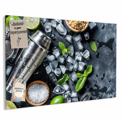 Metall Magnettafel mit dem Motiv Shaker mit Limetten