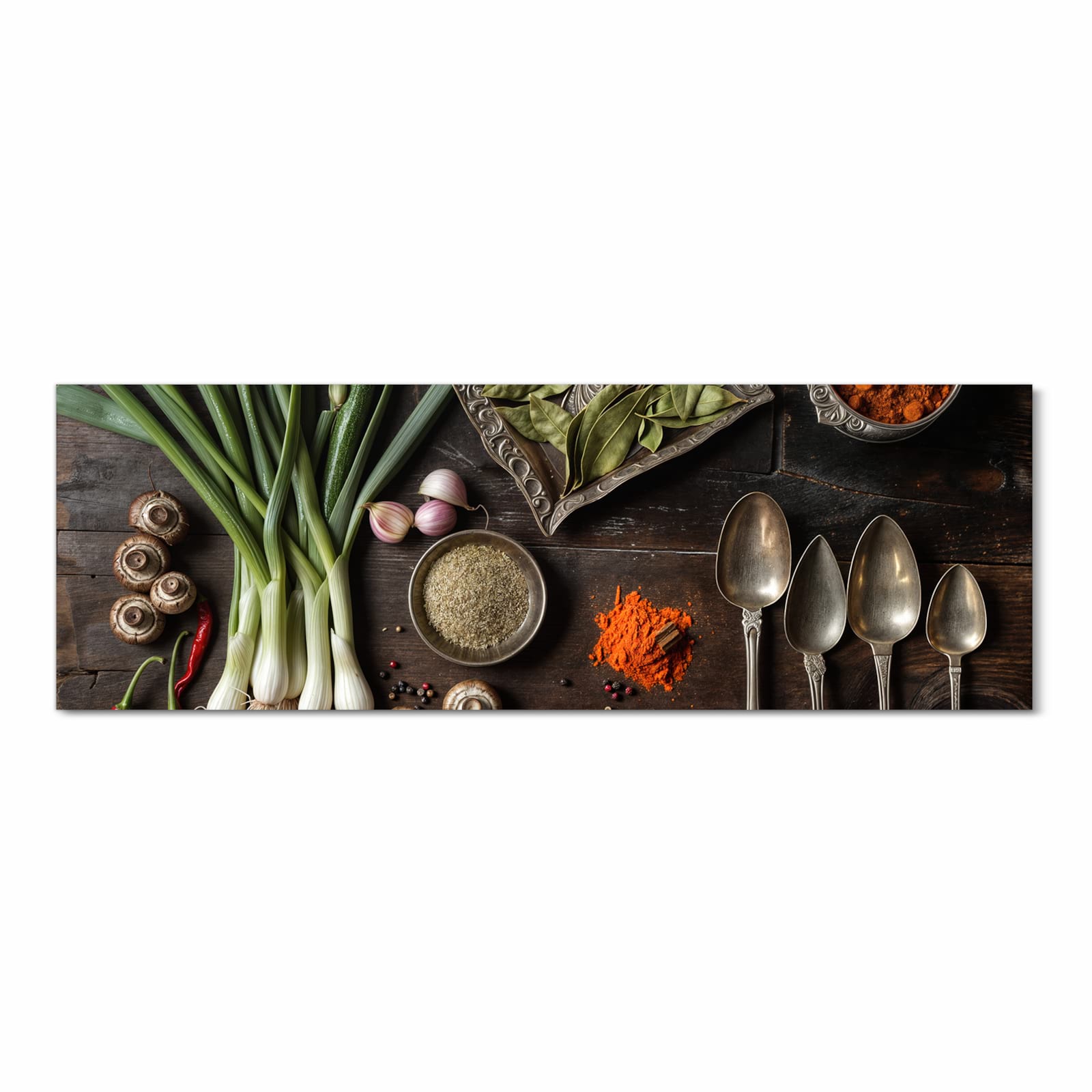 Strapazierfähiger waschbarer Küchenläufer mit Motiv Kochen Leidenschaft in Frontansicht