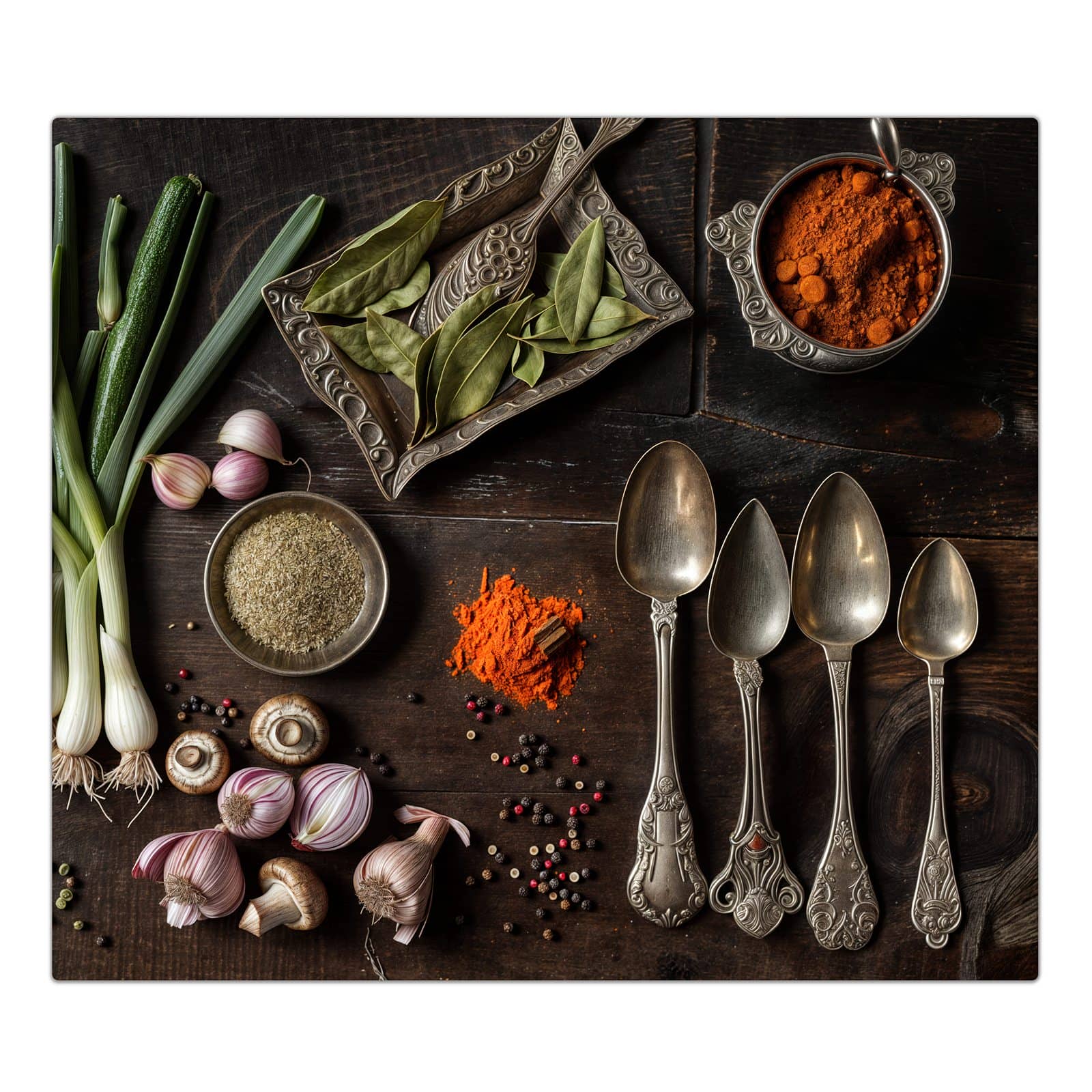 1-teilige Herdabdeckplatte mit Kochen Leidenschaft-Motiv in der Frontansicht #grösse_1-Teilig (60x52cm)