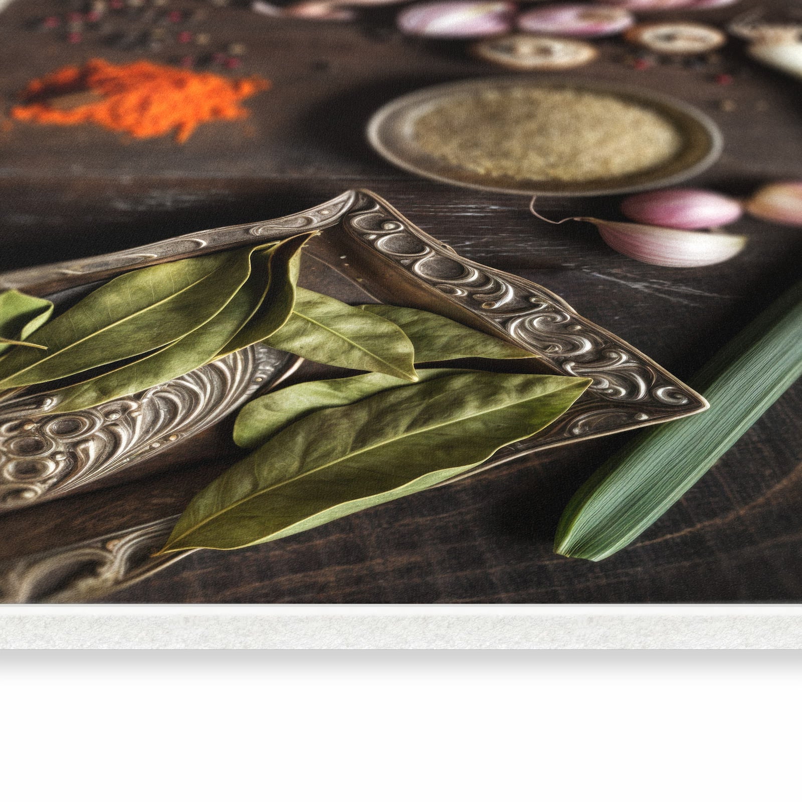 Küchenteppich mit Motiv Kochen Leidenschaft in seitlicher Ansicht für sichere Aufbewahrung