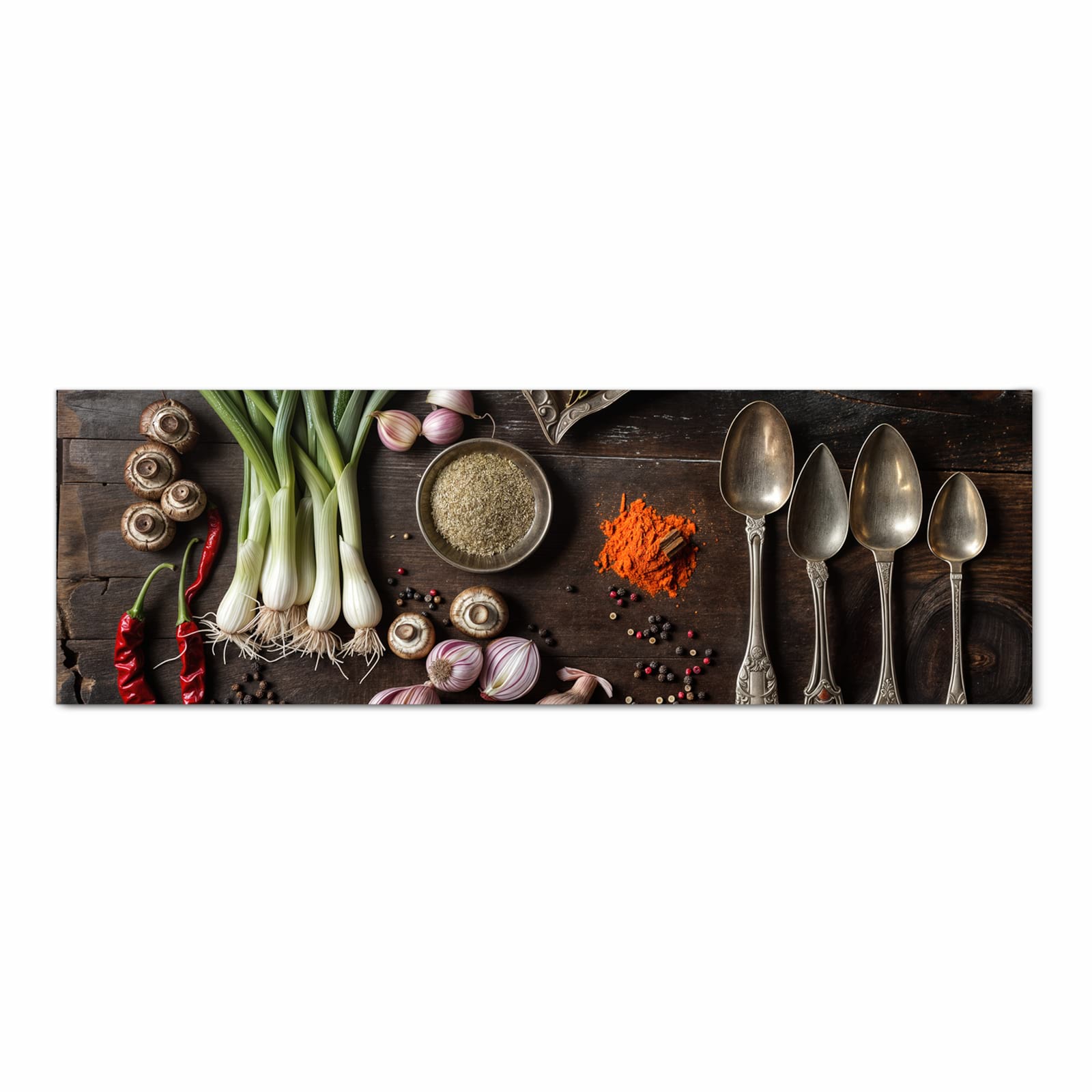 Bodenschonender rutschfester Küchenteppich mit Motiv Kochen Leidenschaft in Frontansicht