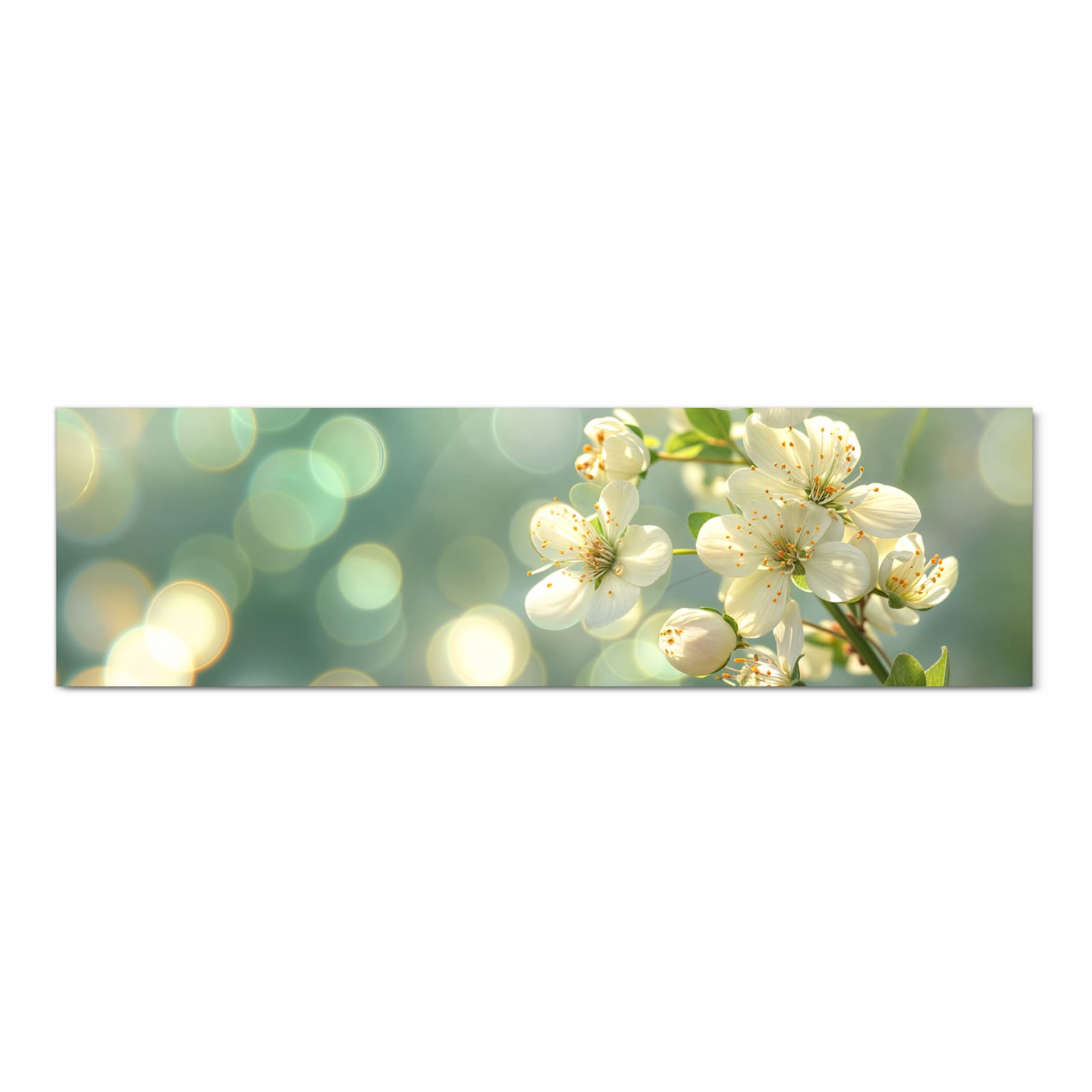 Schmutzabweisender waschbarer Küchenläufer mit Motiv Frühlingserwachen in heller Küche