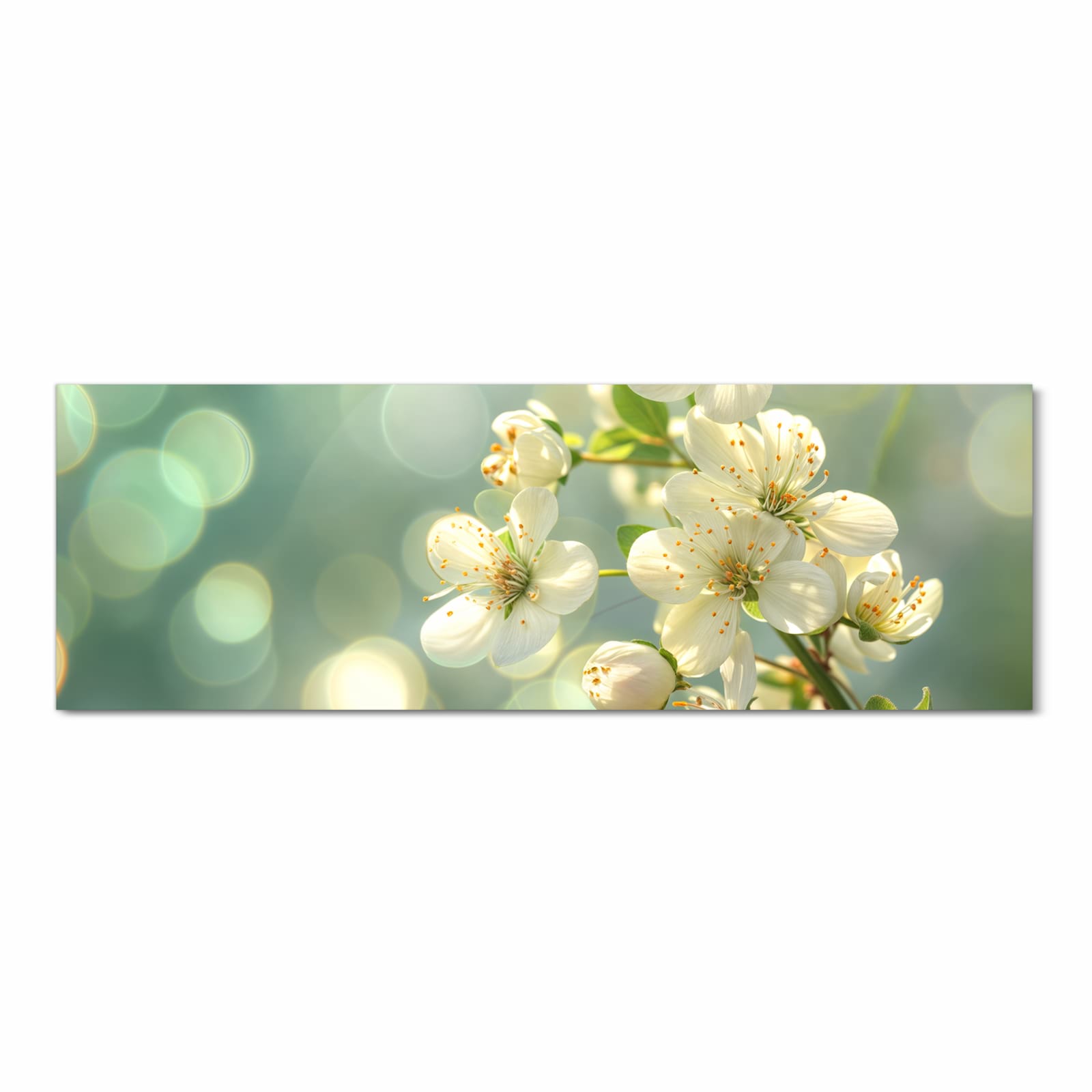 Geräuschdämpfender Küchenvorleger mit Motiv Frühlingserwachen in heller Küche