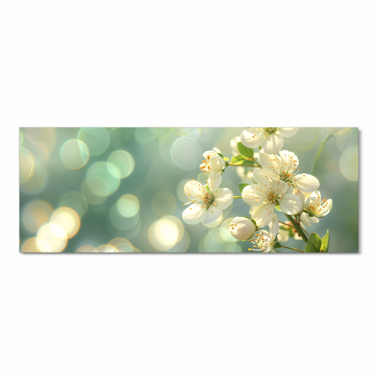 Langlebiger Läufer mit Motiv Frühlingserwachen für Eingangsbereich in heller Küche