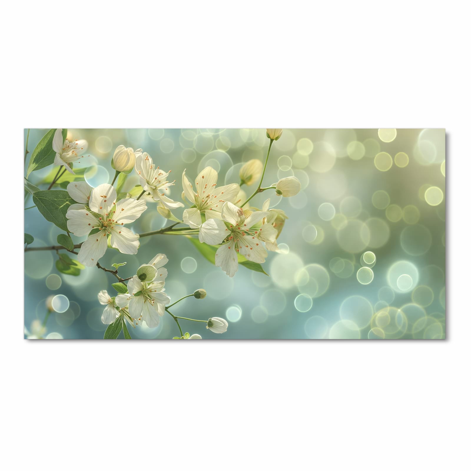 Formstabiler waschbarer Teppich für die Küche mit Motiv Frühlingserwachen in seitlicher Ansicht