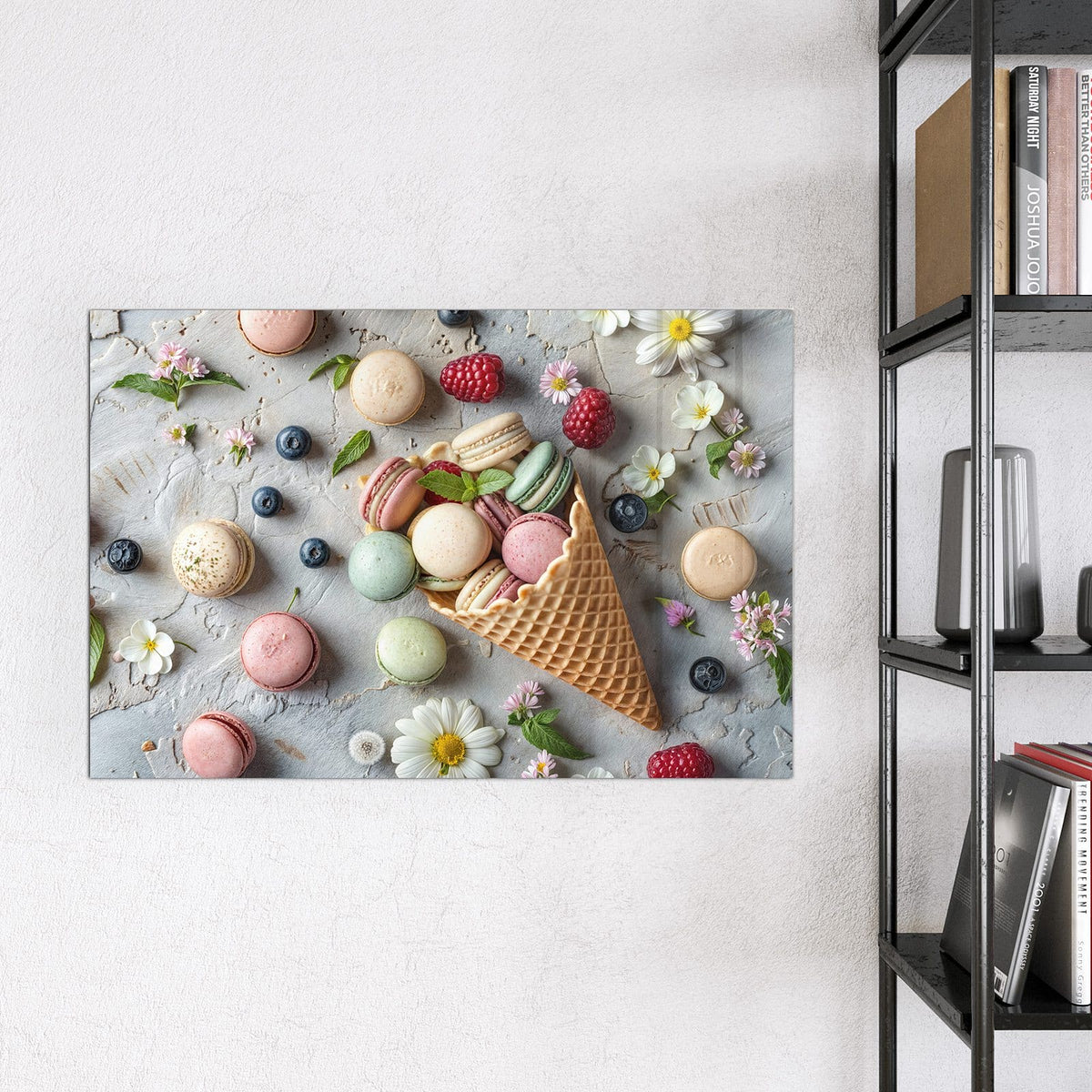 Magnettafel - Macarons in der Waffel – Macarons in umgedrehter Eiswaffel