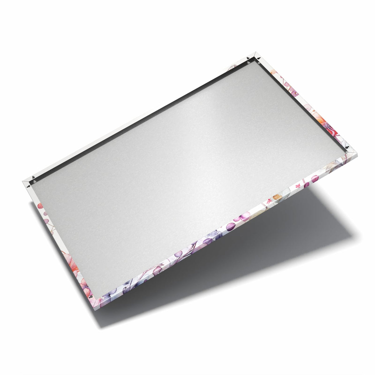 Nur 7 mm – liegt eng an der Wand – Metall Magnettafel - Falter über Blüten