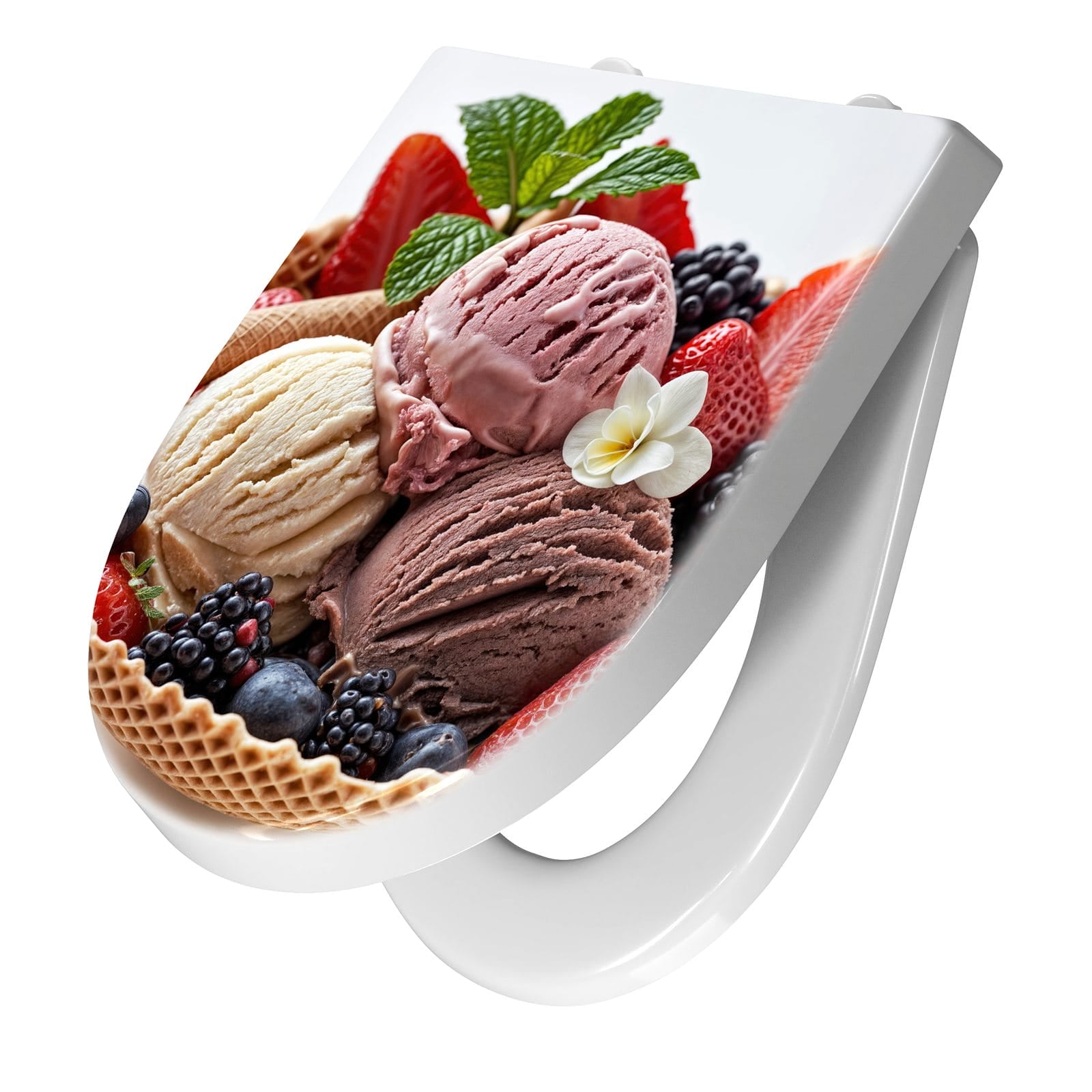 WC-Sitz mit Absenkautomatik Eiswaffelmit Obst