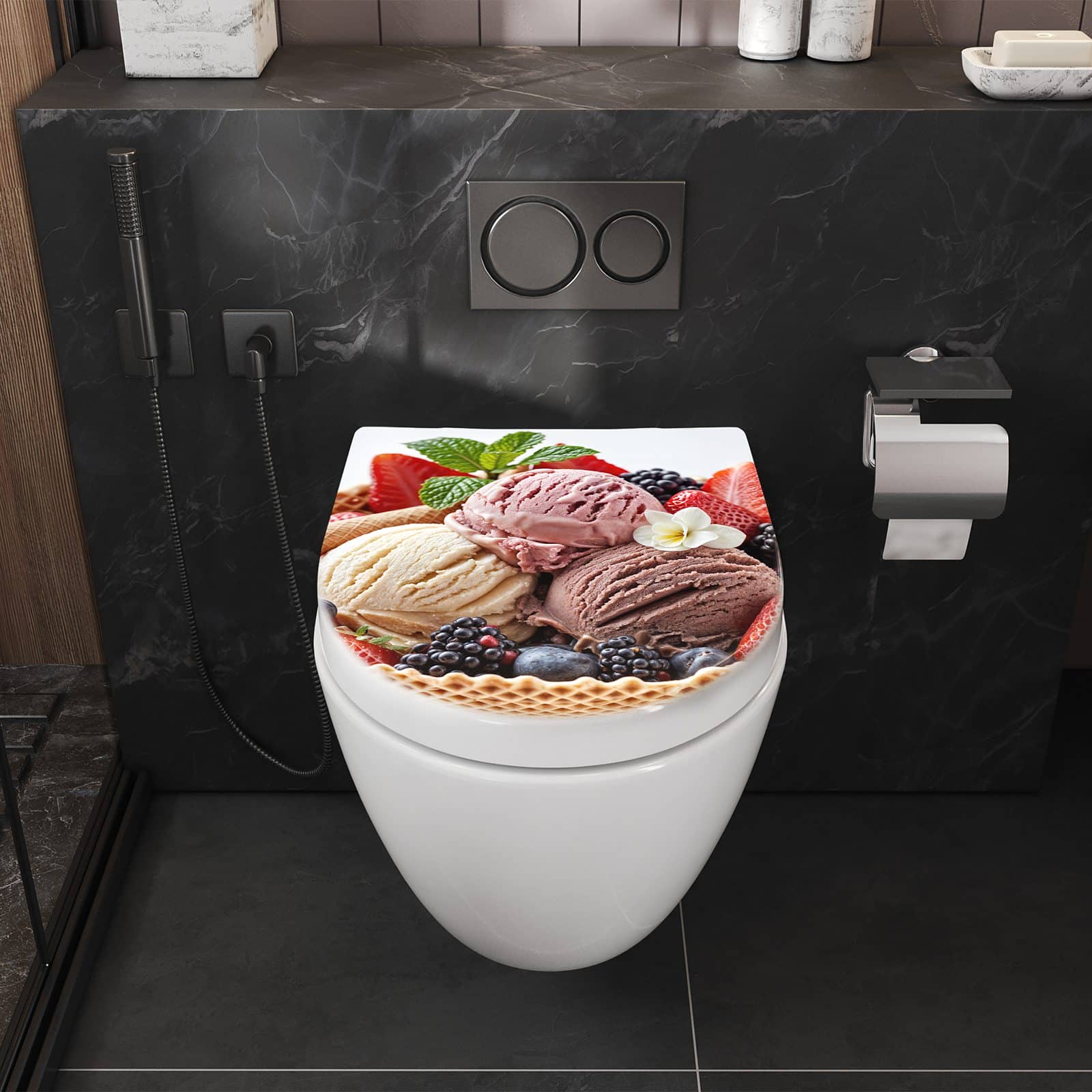 WC-Sitz mit Absenkautomatik Eiswaffelmit Obst