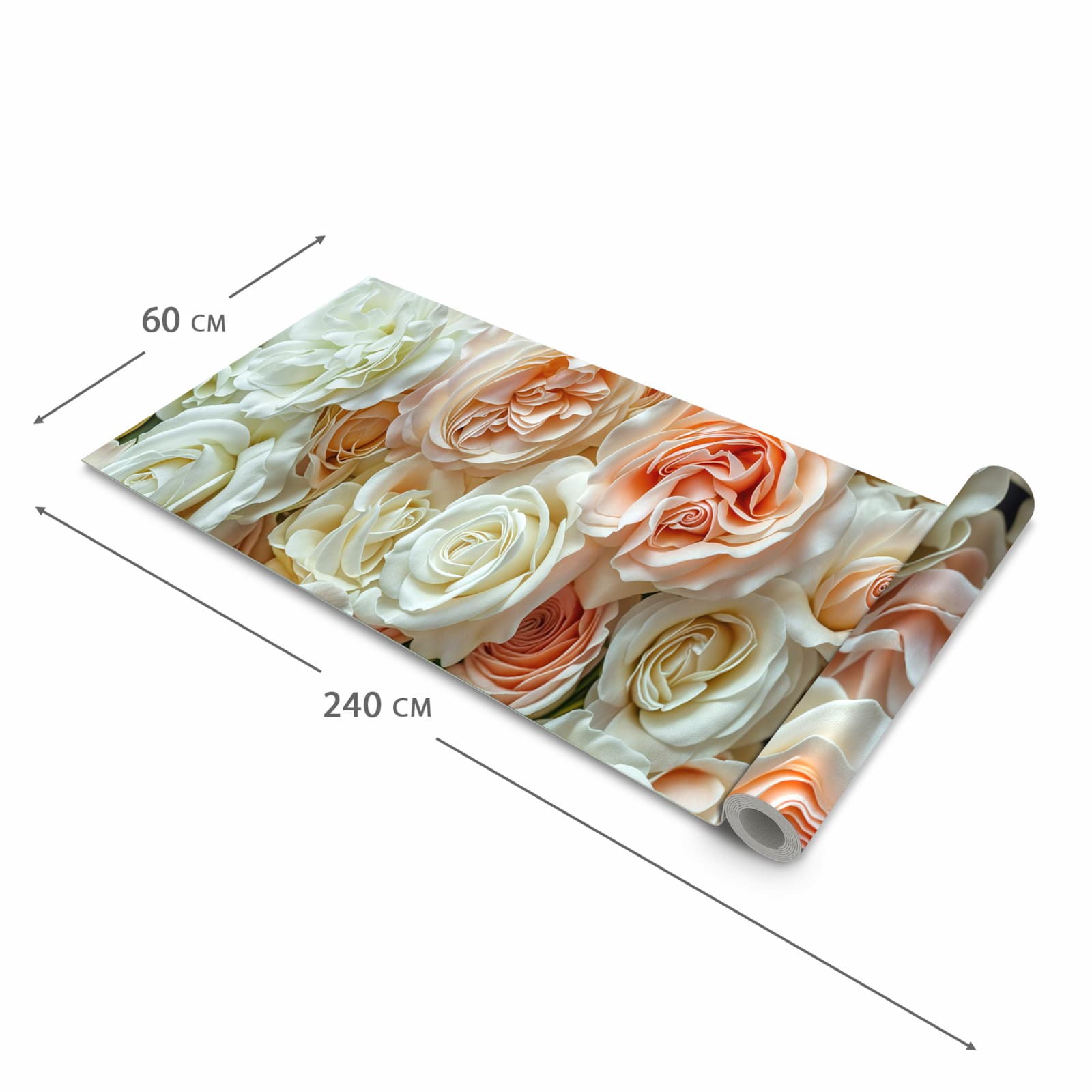Waschbarer Küchenläufer mit Motiv Rosenbouquet in der Grösse 60x120 cm für Ordnung