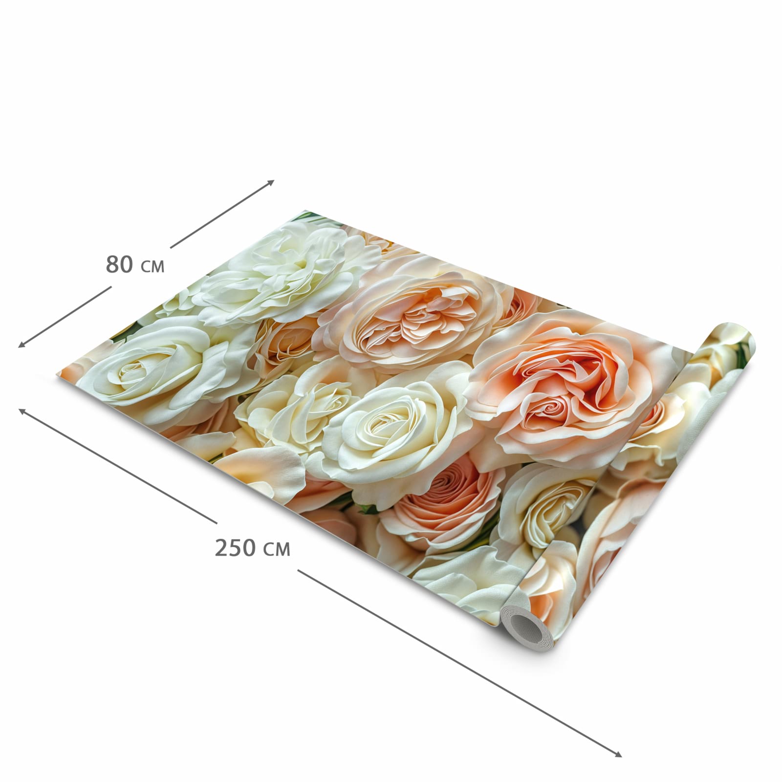 Zeitsparender Küchenteppich mit Motiv Rosenbouquet in der Grösse 60x120 cm