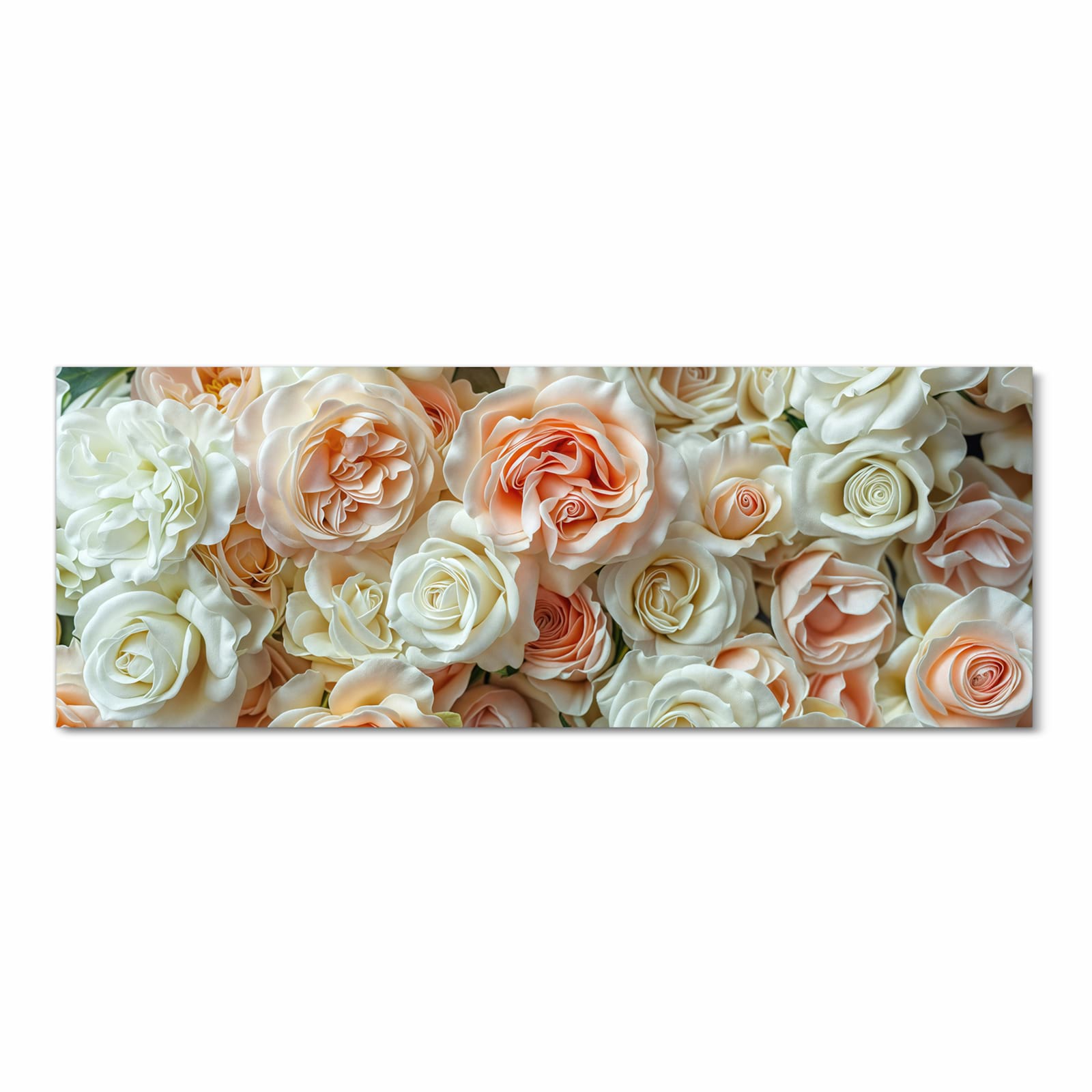 Formstabiler waschbarer Teppich fürs Esszimmer mit Motiv Rosenbouquet in Frontansicht