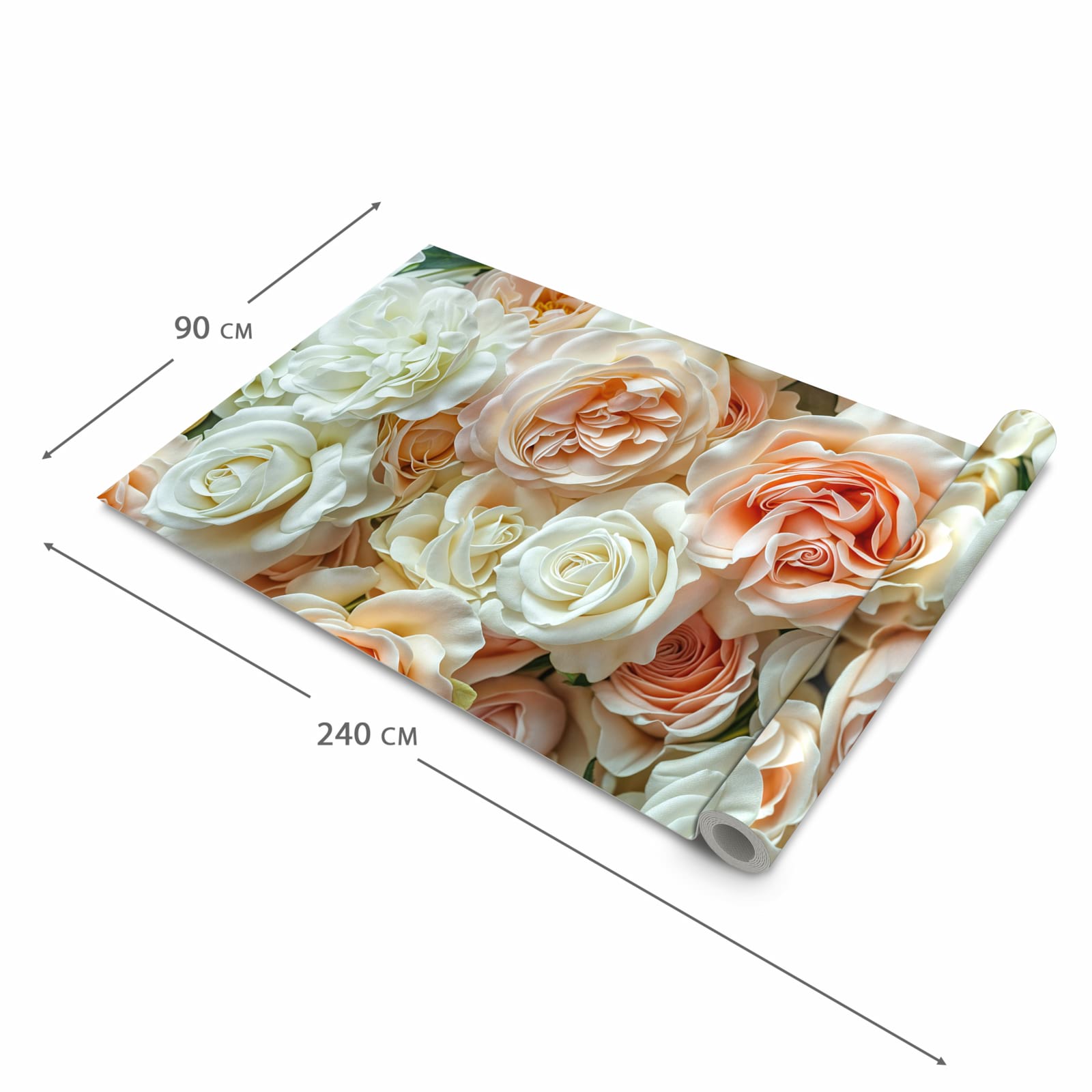 Komfortabler Küchenteppich mit Motiv Rosenbouquet in der Grösse 60x120 cm
