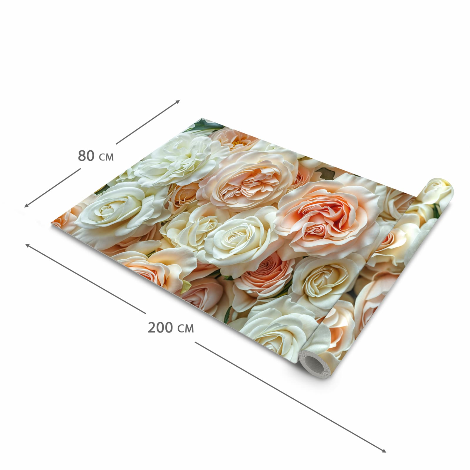 Küchenteppich mit Motiv Rosenbouquet in der Grösse 60x120 cm für sichere Aufbewahrung