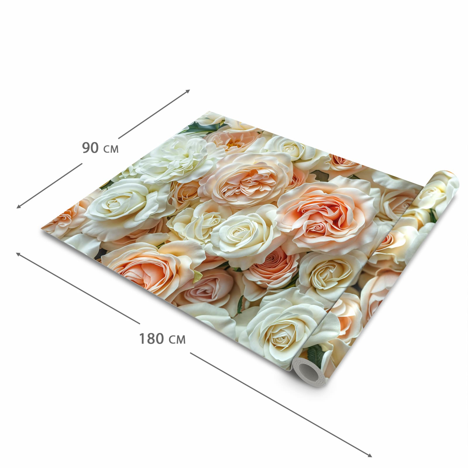 UV-beständiger Küchenteppich mit Motiv Rosenbouquet in der Grösse 60x120 cm
