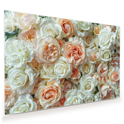 Wandbild mit dem Motiv Cremeweiße Rosen